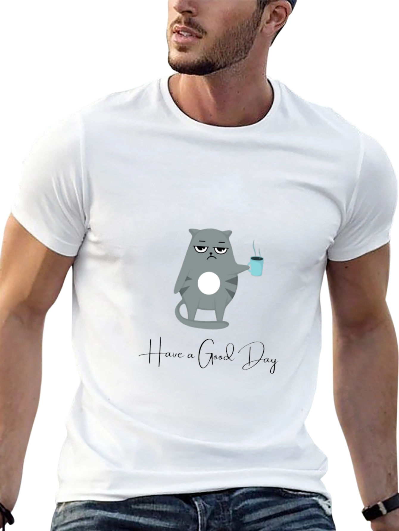 Grumpy Cat Coffee T-Shirt - Have a Good Day