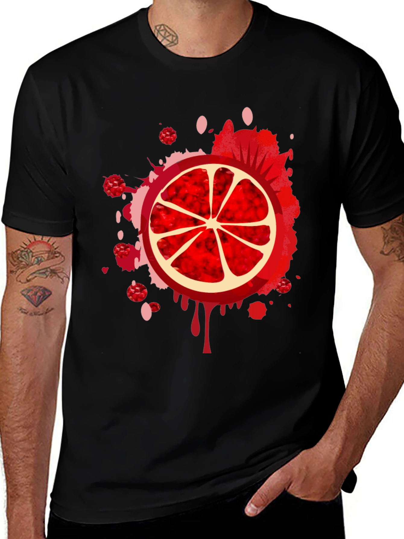 Red Citrus Burst Graphic Tee