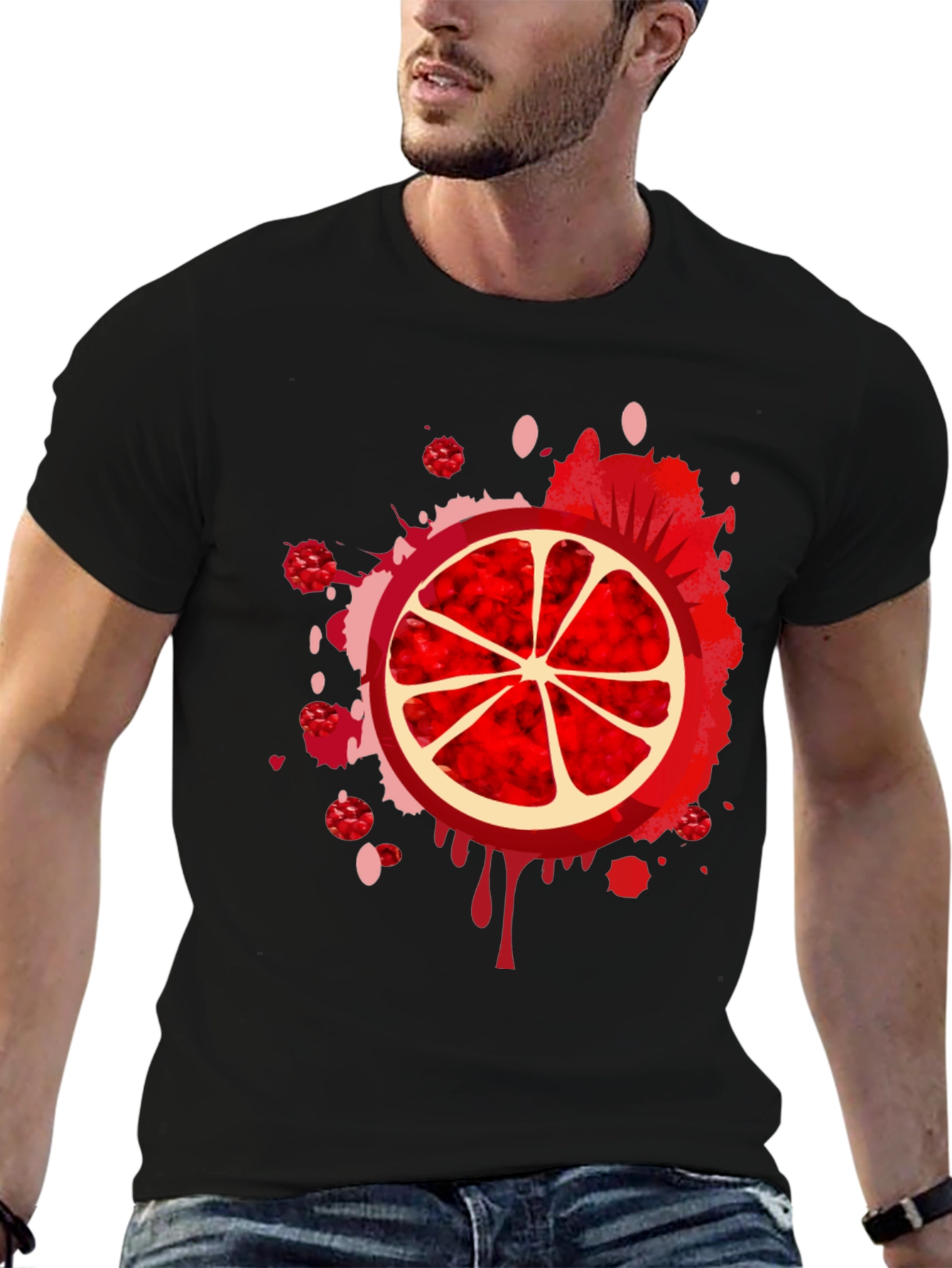 Red Citrus Burst Graphic Tee