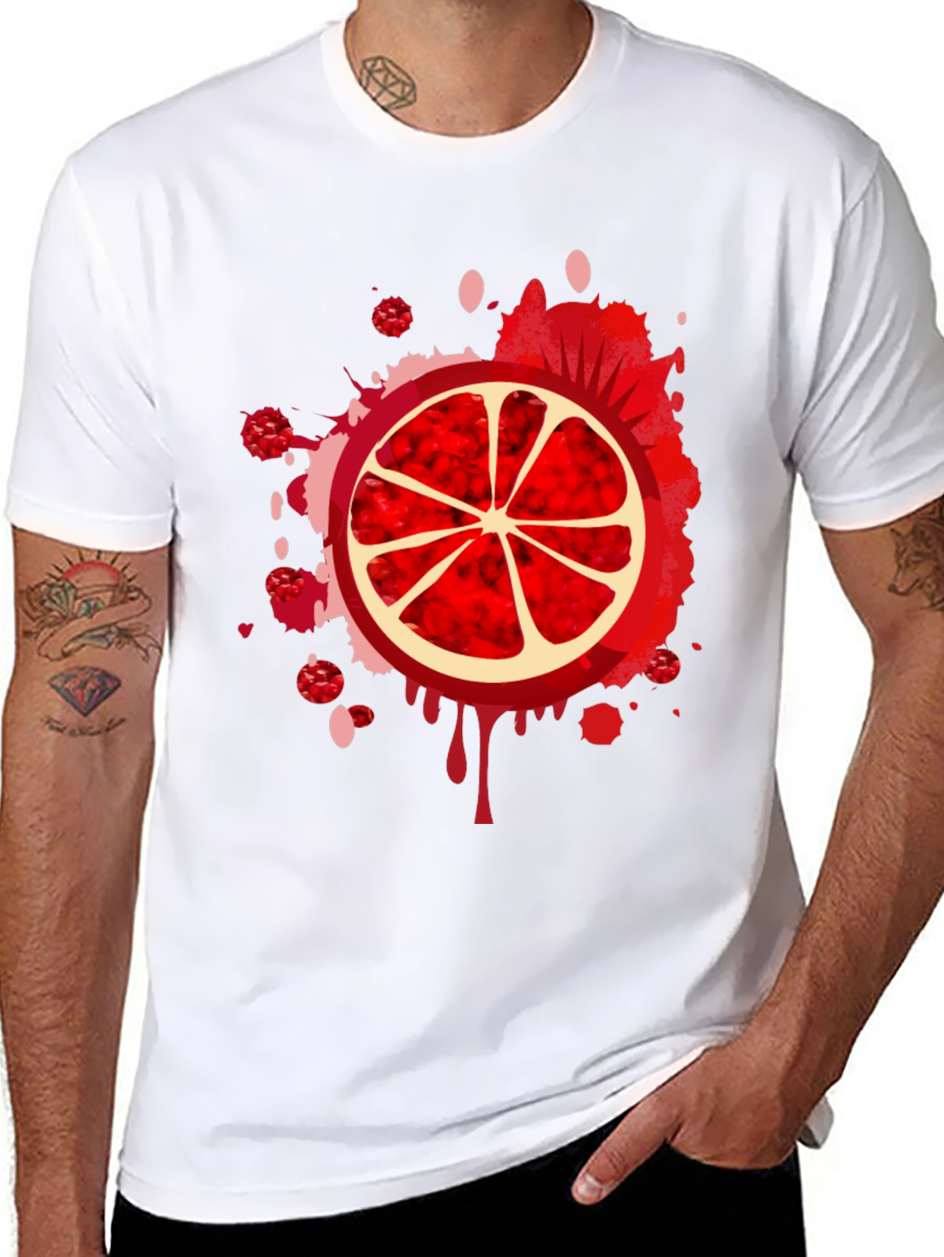 Red Citrus Burst Graphic Tee