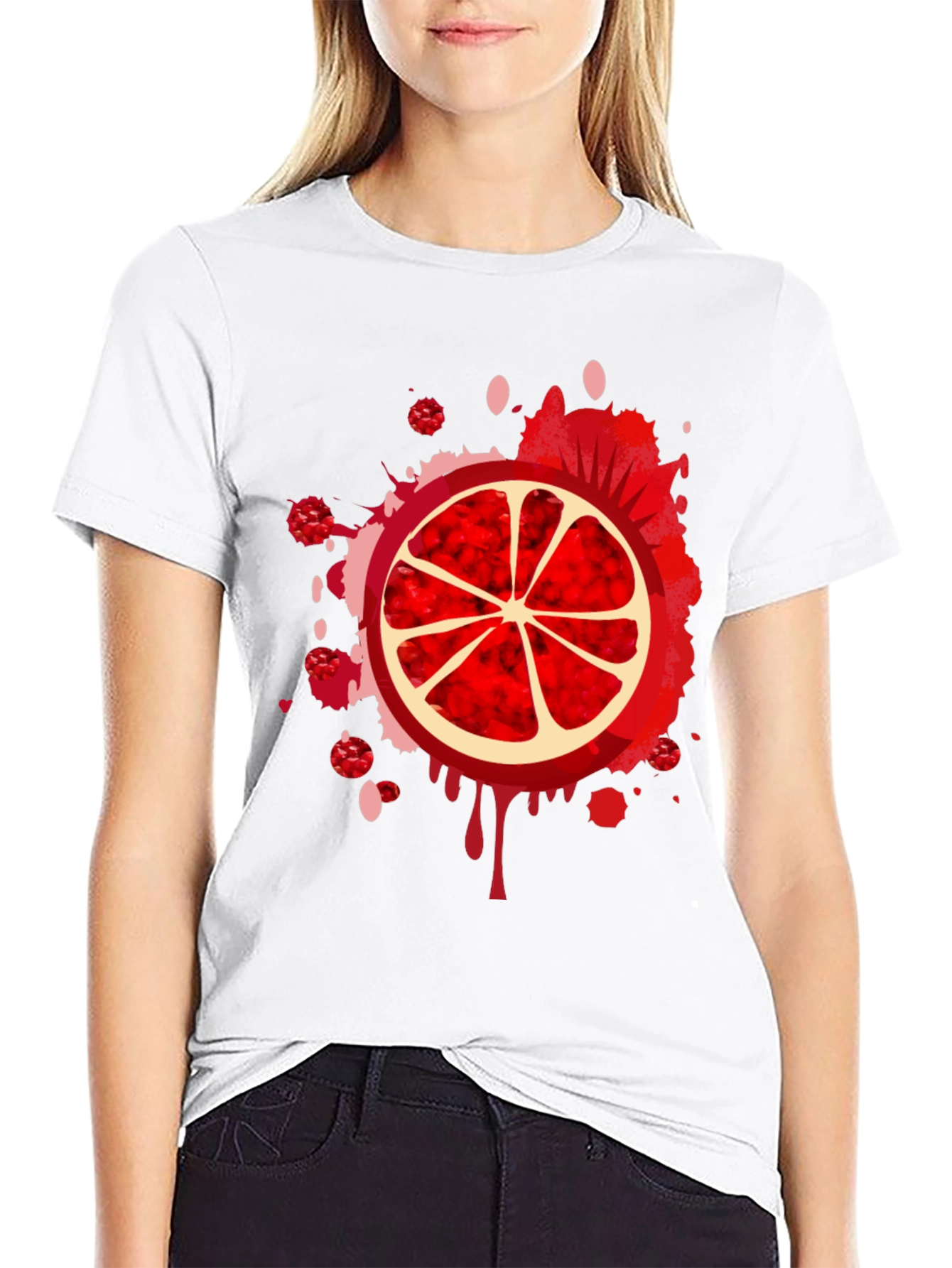 Red Citrus Burst Graphic Tee