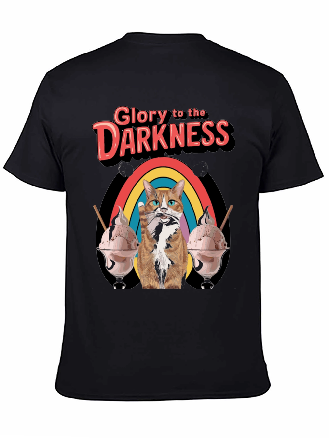 Glory To Darkness Cat Rainbow Ice Cream T-Shirt