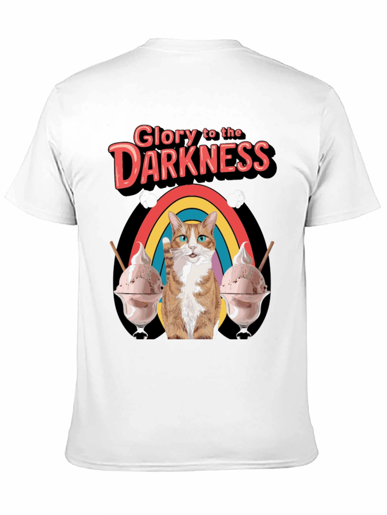 Glory To Darkness Cat Rainbow Ice Cream T-Shirt