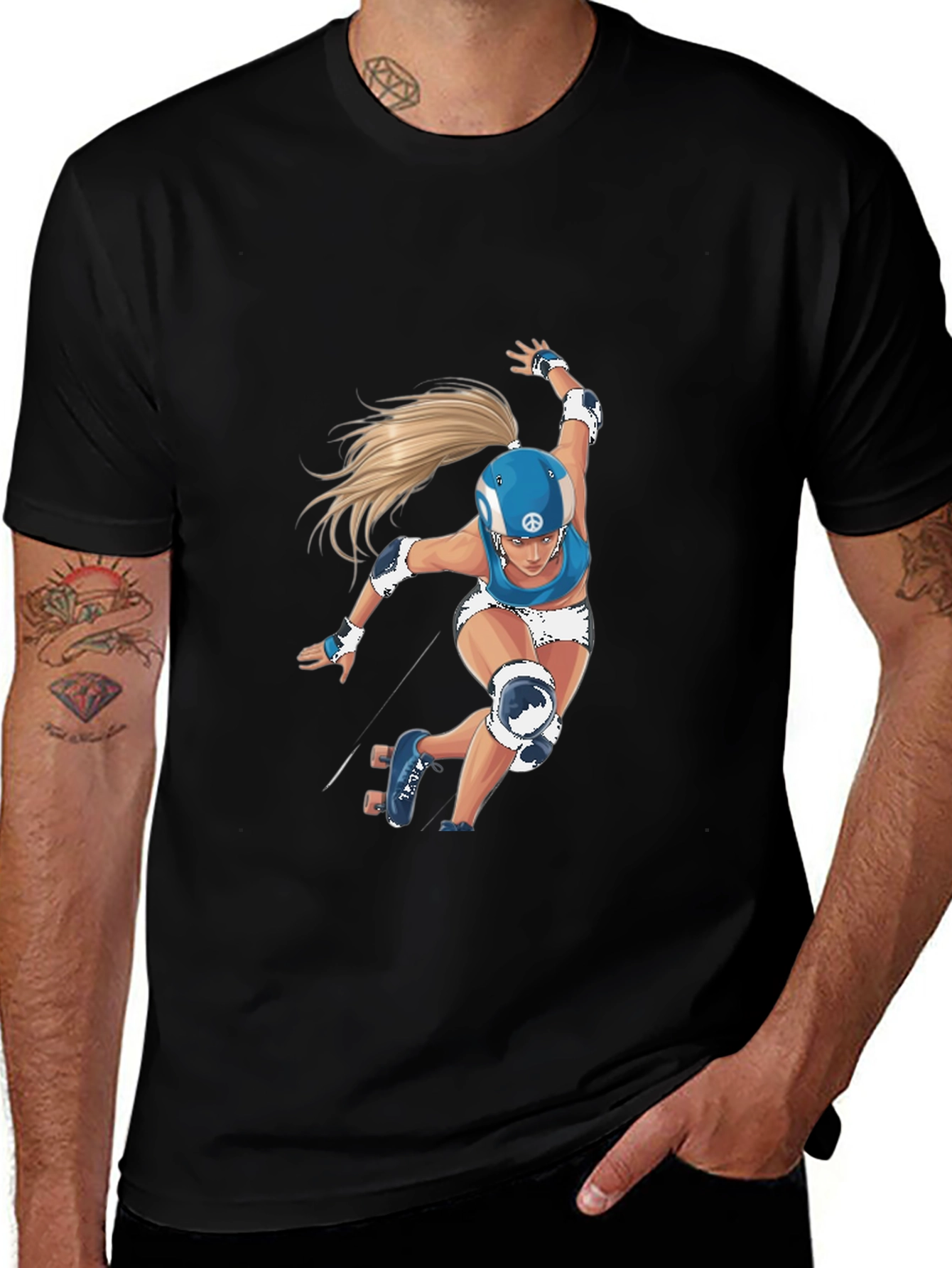 Roller Derby Girl Graphic T-Shirt - Stylish Unisex Tee