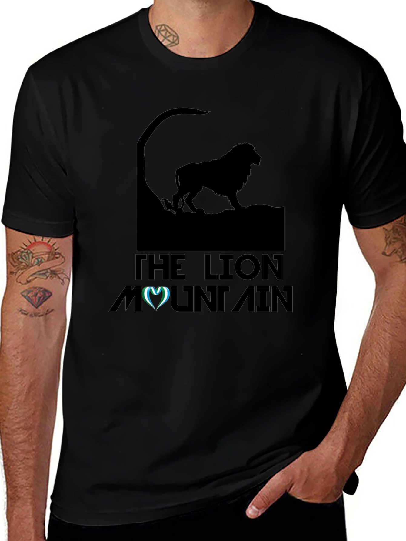 The Lion Mountain Black Graphic Tee