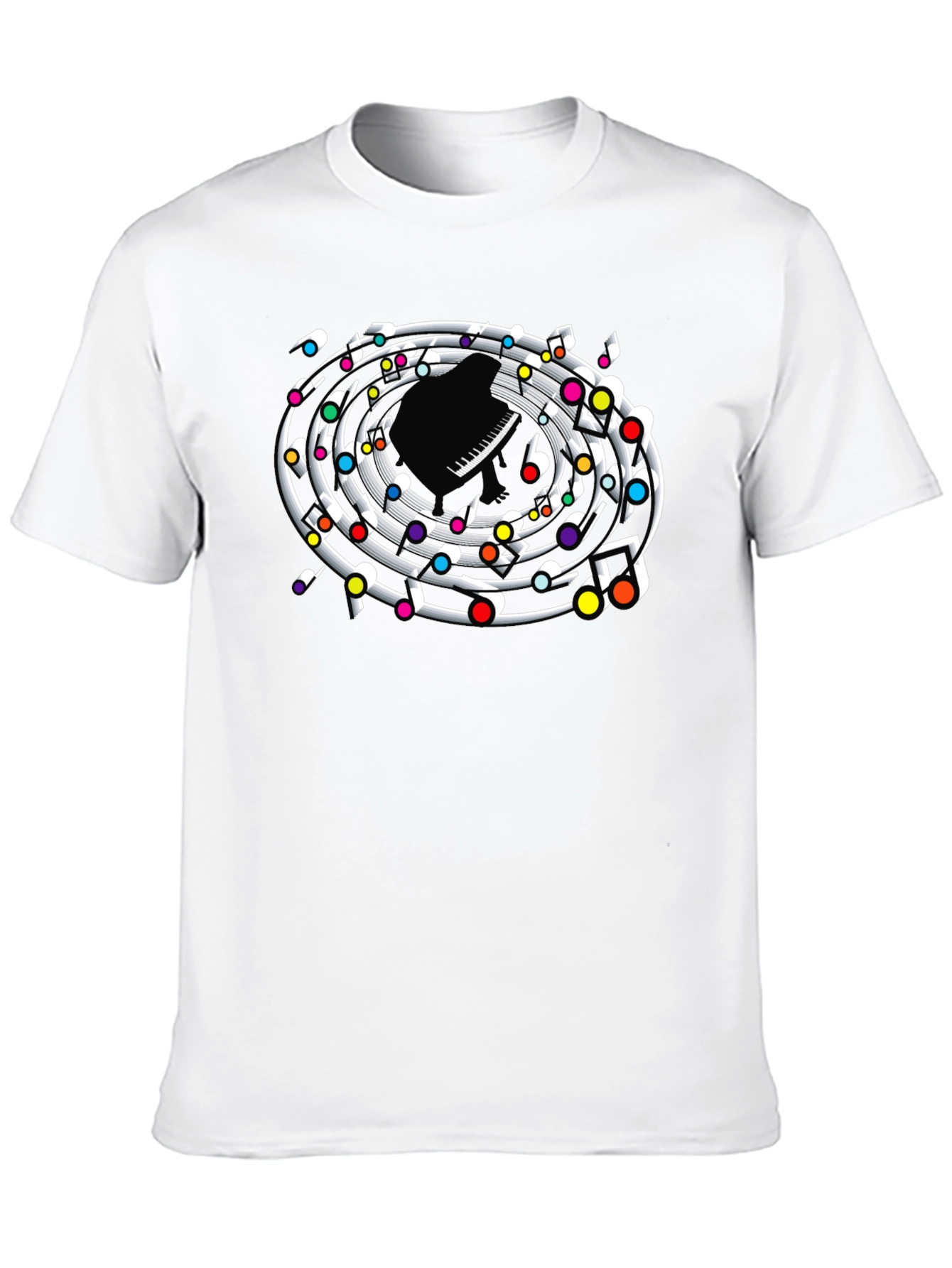 Musical Piano Notes Graphic Tee