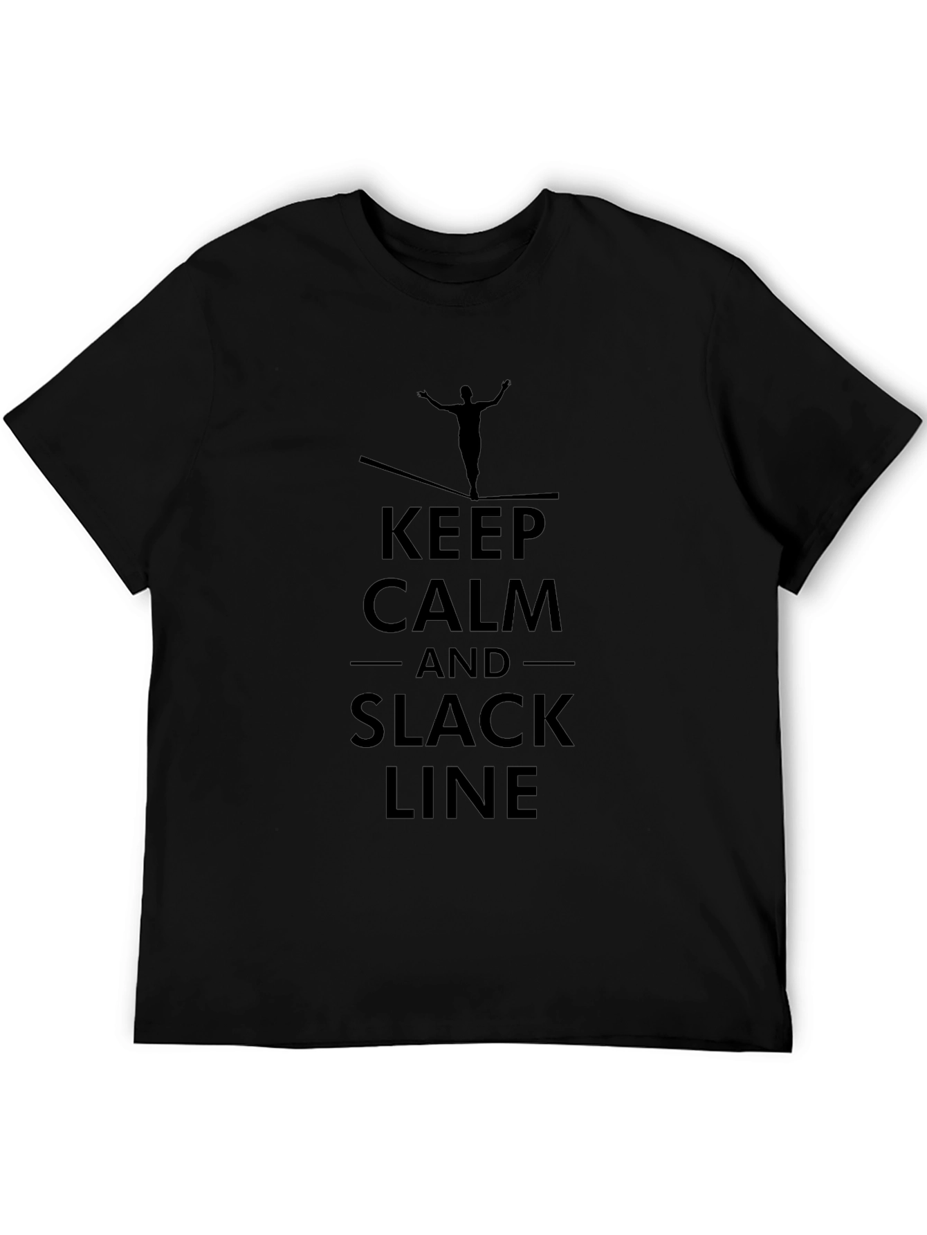 Keep Calm and Slack Line T-Shirt - Black