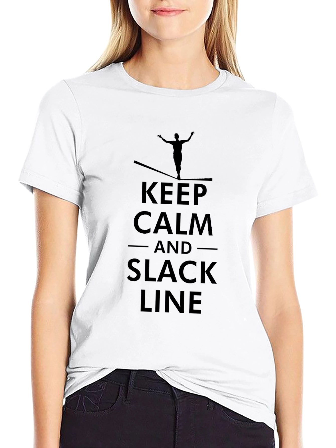 Keep Calm and Slack Line T-Shirt - Black