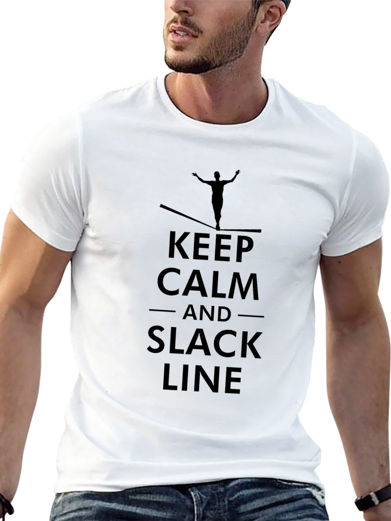 Keep Calm and Slack Line T-Shirt - Black