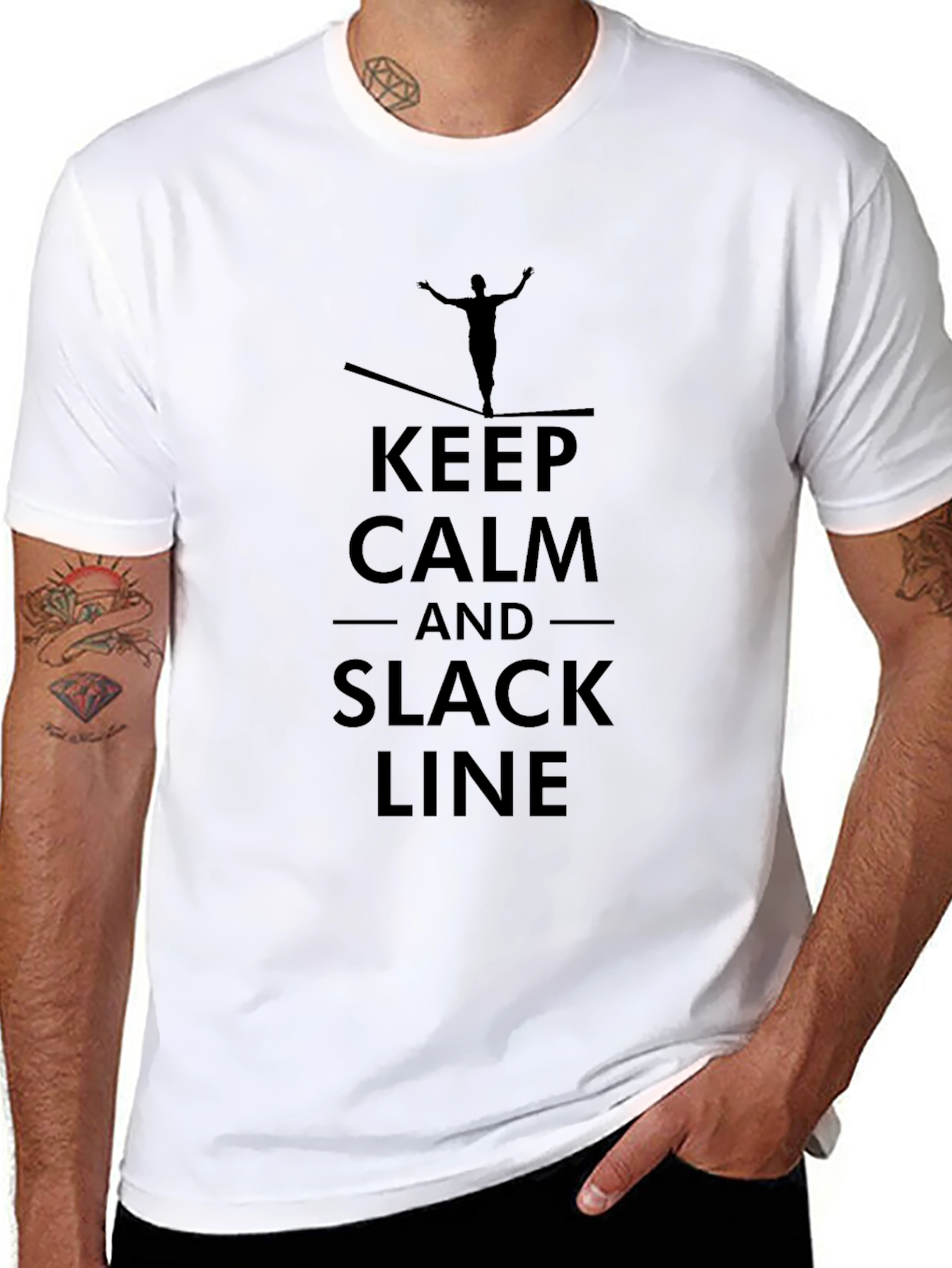 Keep Calm and Slack Line T-Shirt - Black