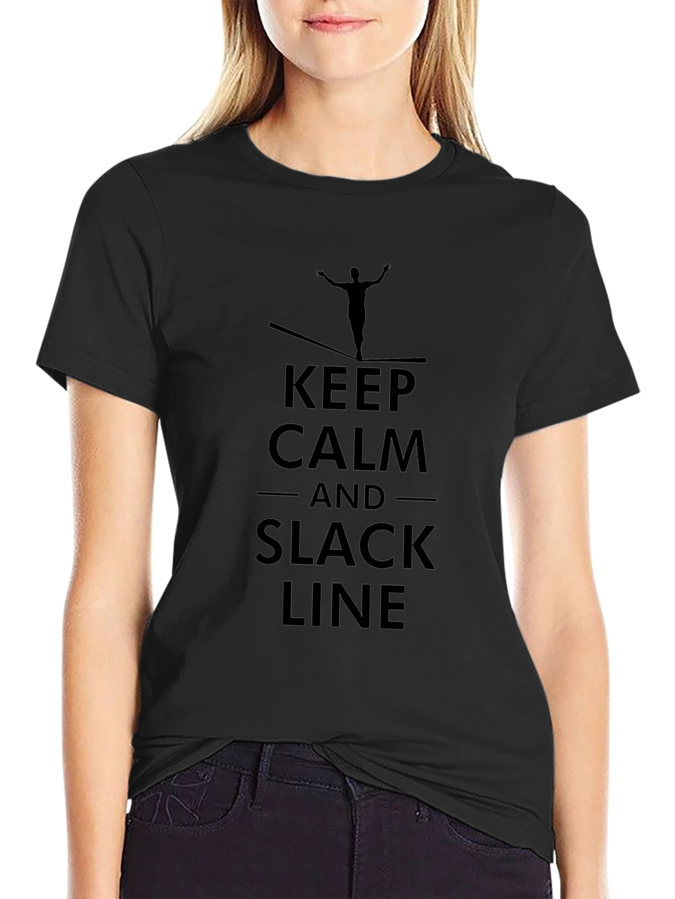 Keep Calm and Slack Line T-Shirt - Black