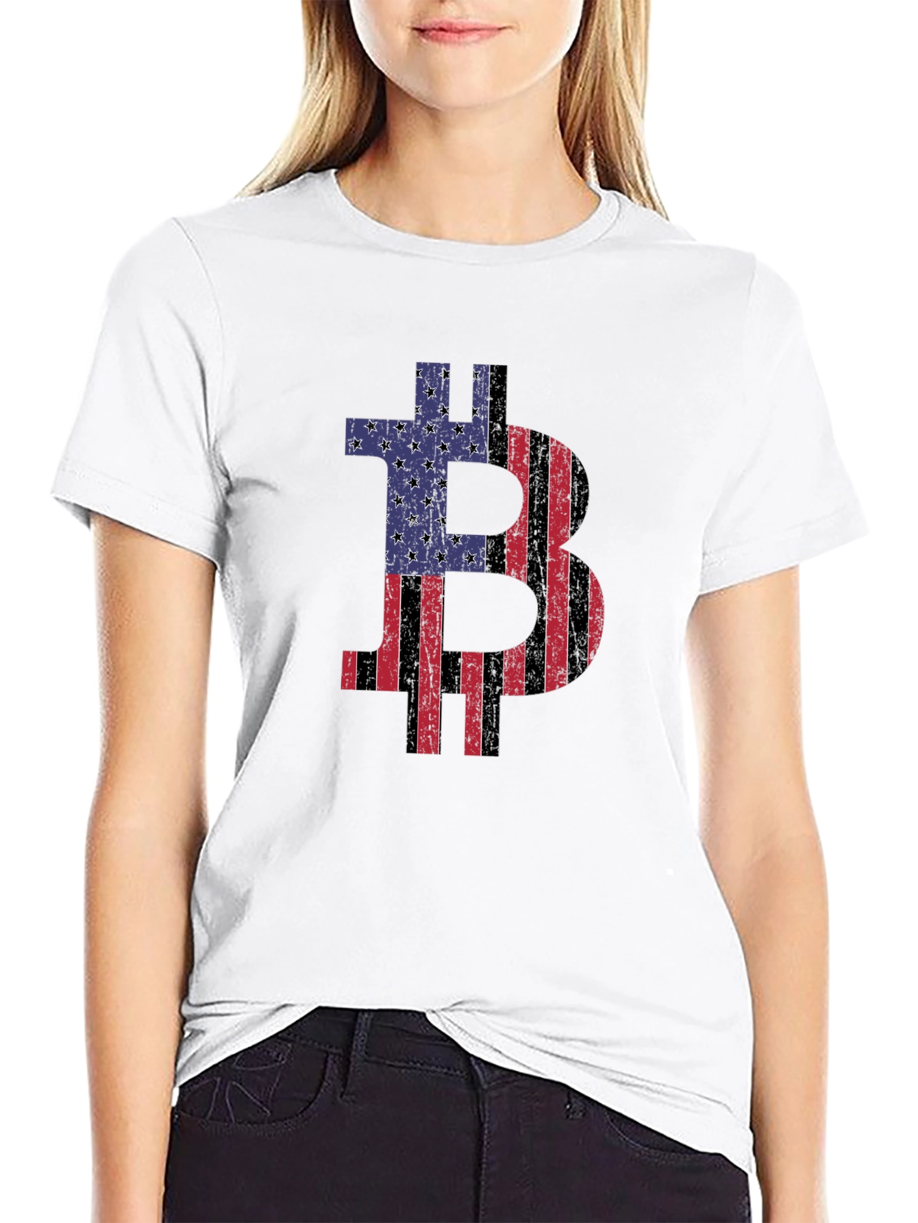 Bitcoin US Flag Graphic T-Shirt