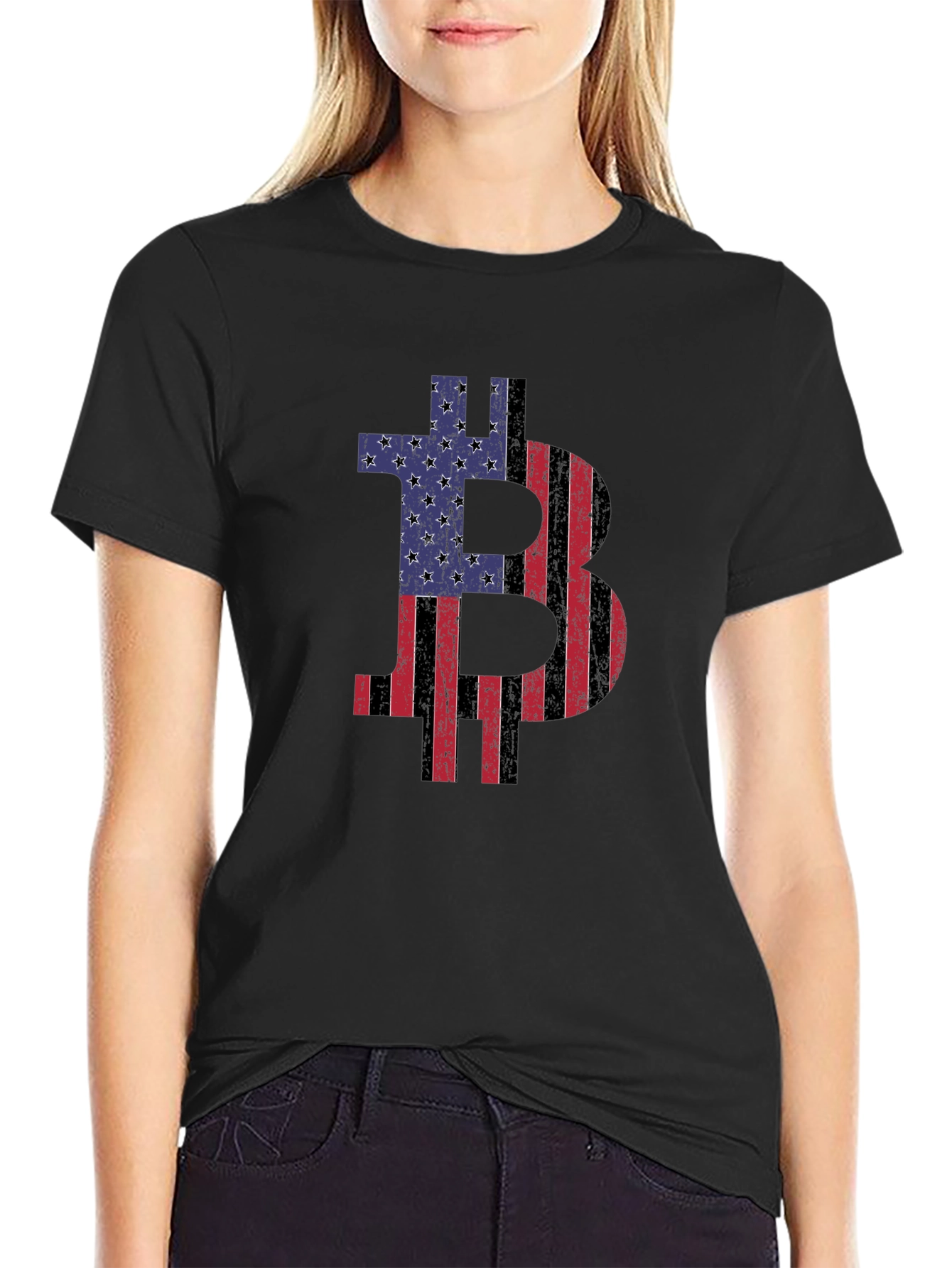 Bitcoin US Flag Graphic T-Shirt