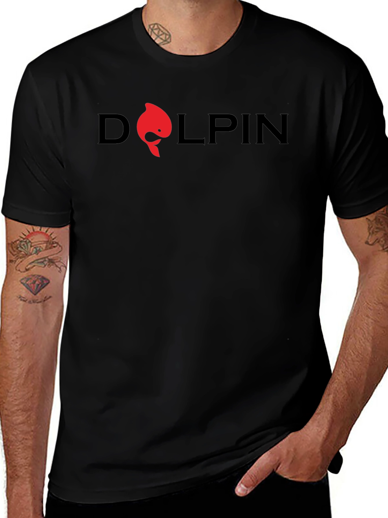 Dolphin Graphic Tee - Black