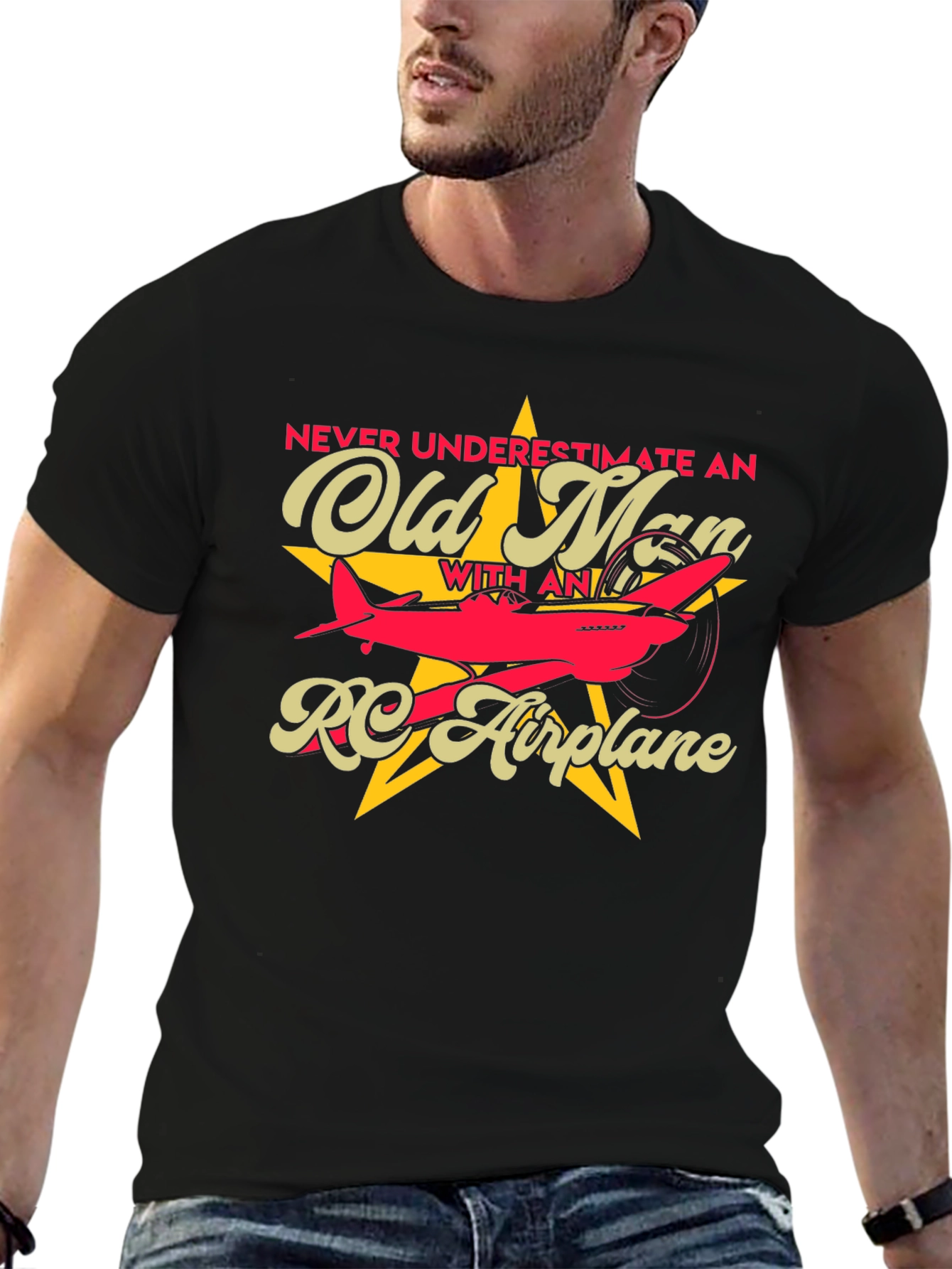 Old Man RC Airplane T-Shirt