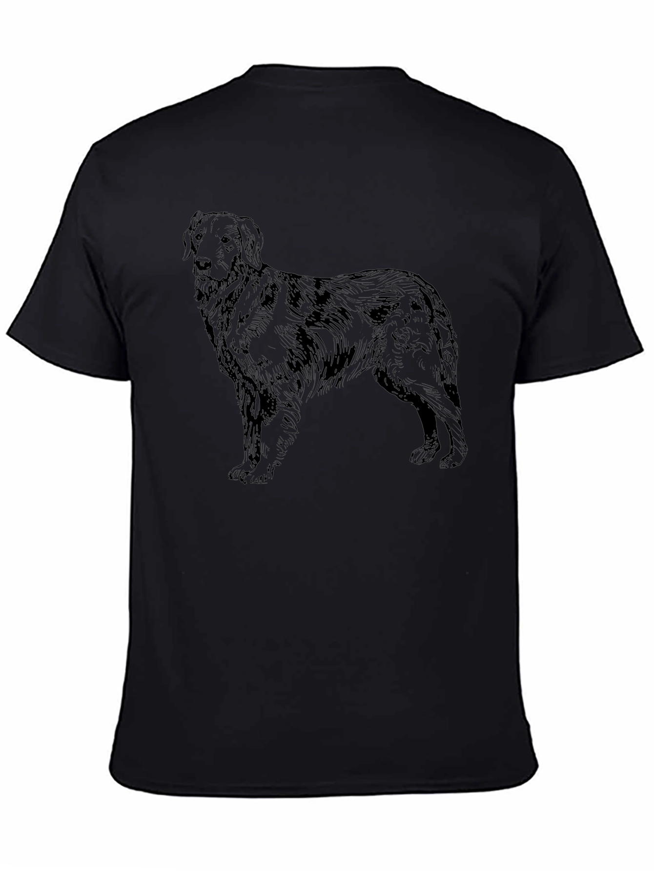 Black Dog Sketch Graphic Tee - Casual Style