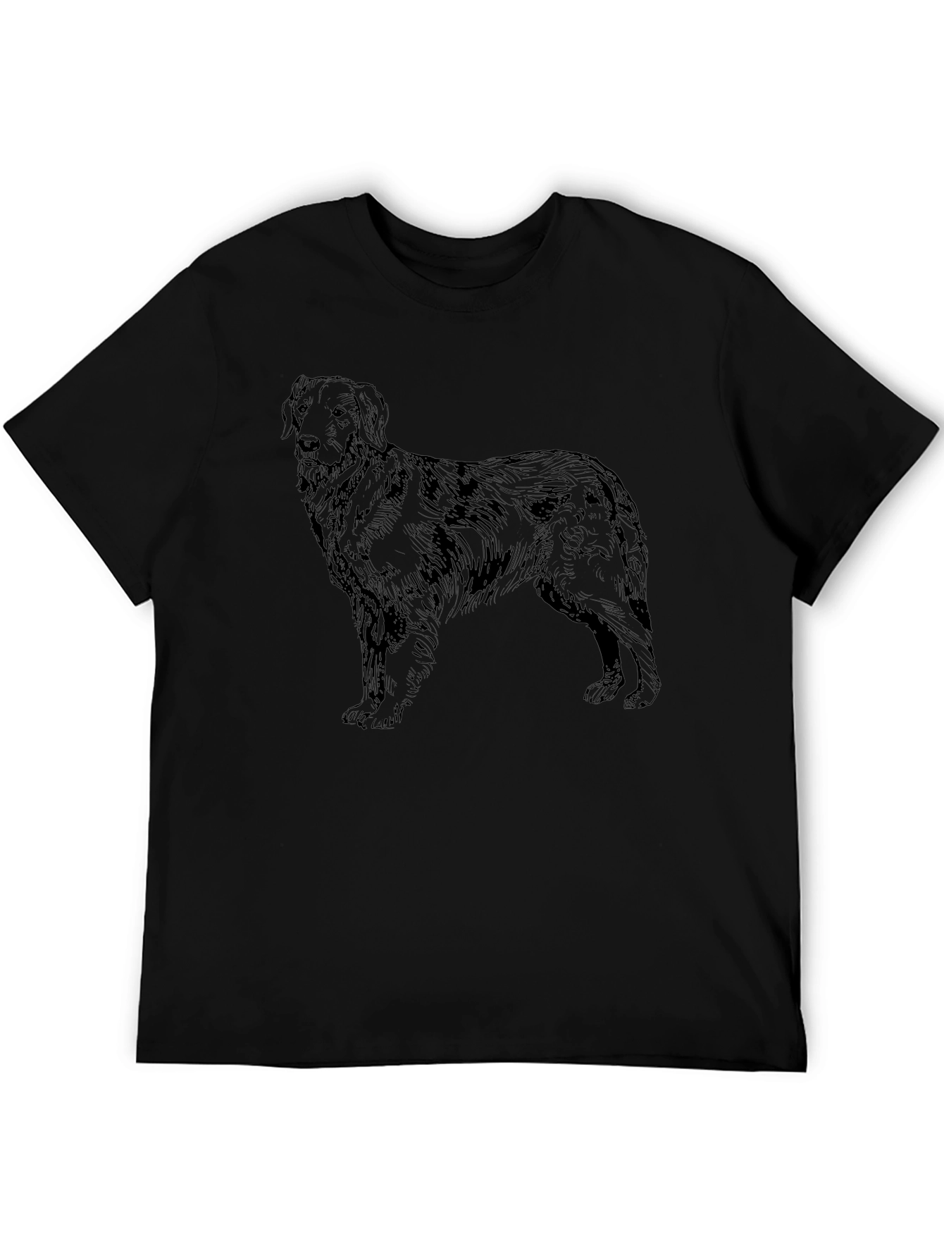 Black Dog Sketch Graphic Tee - Casual Style