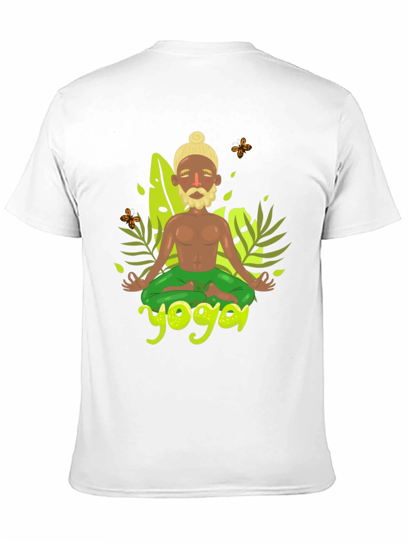 Yoga Cartoon Print Black Tee