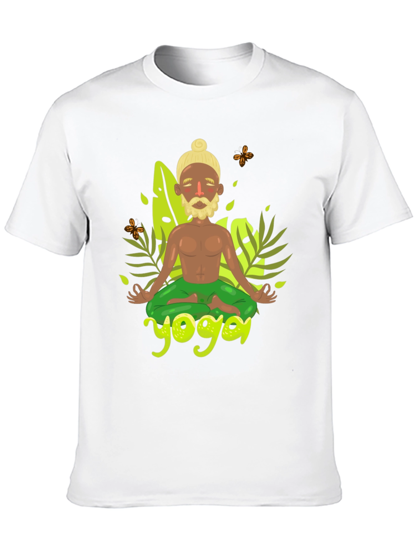 Yoga Cartoon Print Black Tee