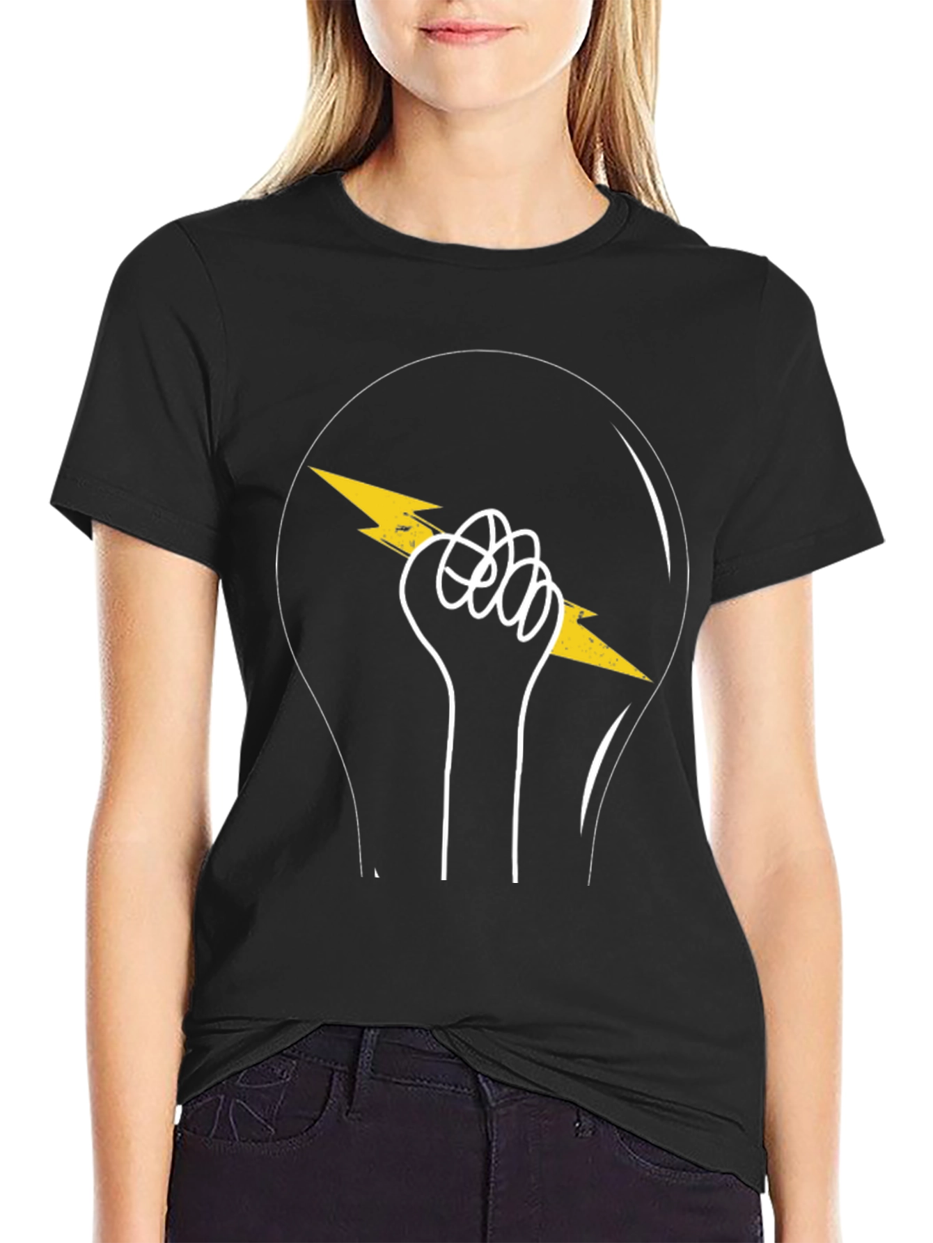 Electrifying Fist Graphic T-Shirt - Black
