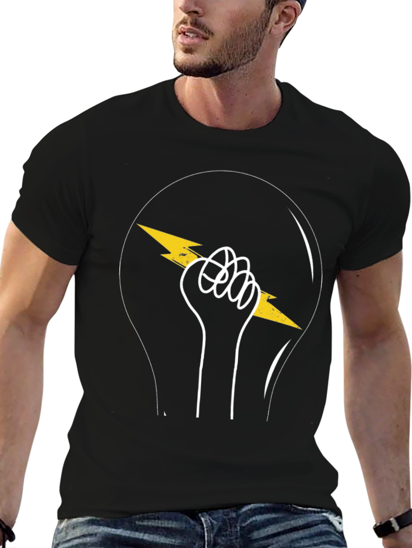 Electrifying Fist Graphic T-Shirt - Black