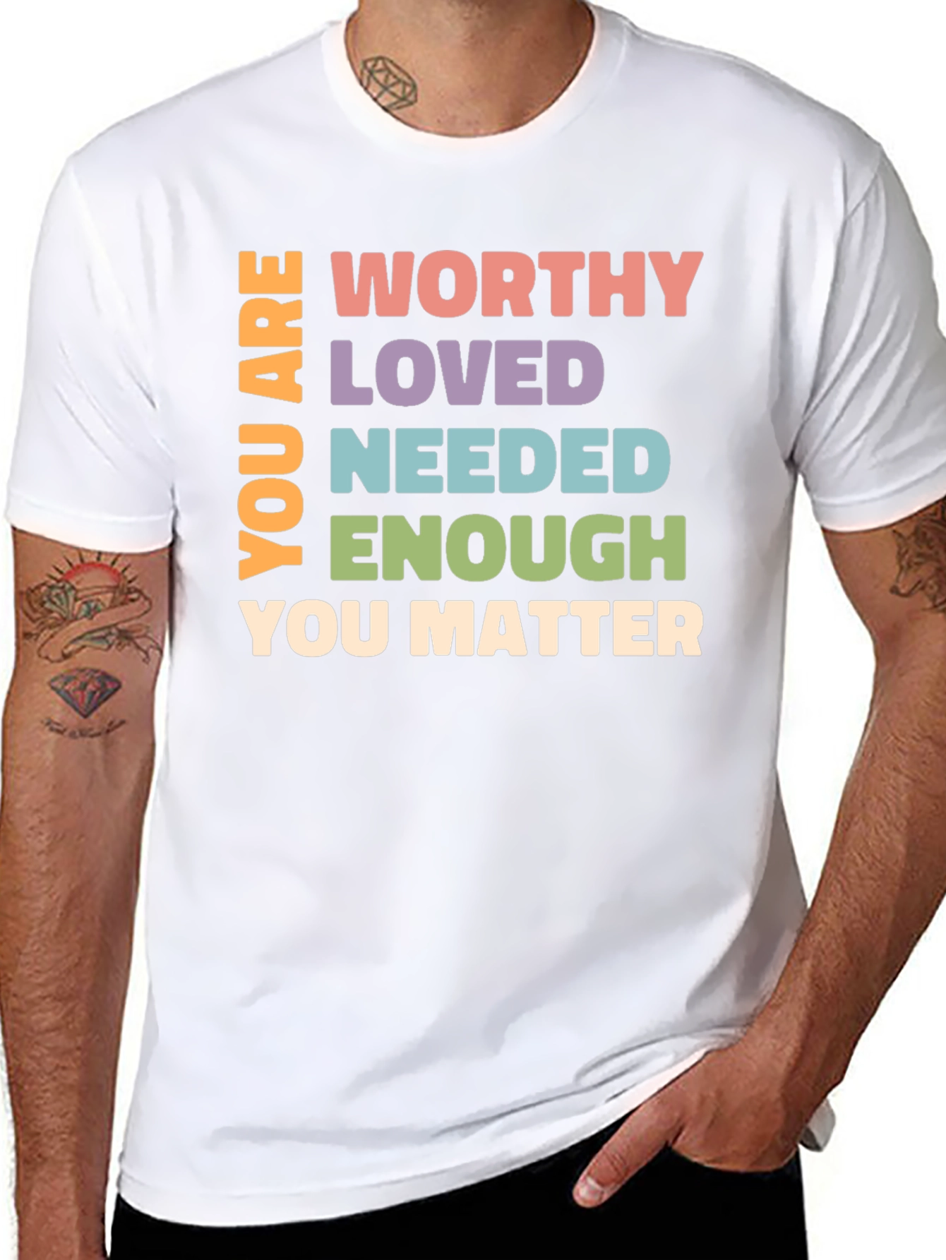 Worthy Loved Needed Affirmation Graphic T-Shirt