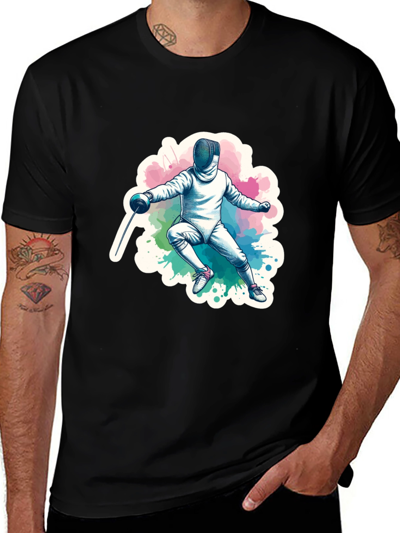 Fencing Graphic Tee - Sporty Style