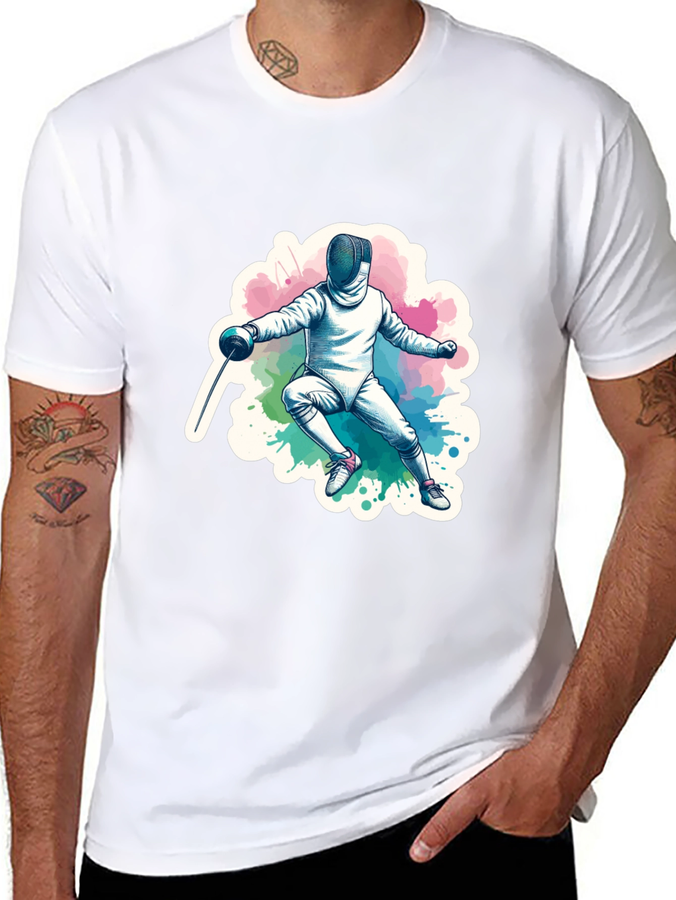 Fencing Graphic Tee - Sporty Style