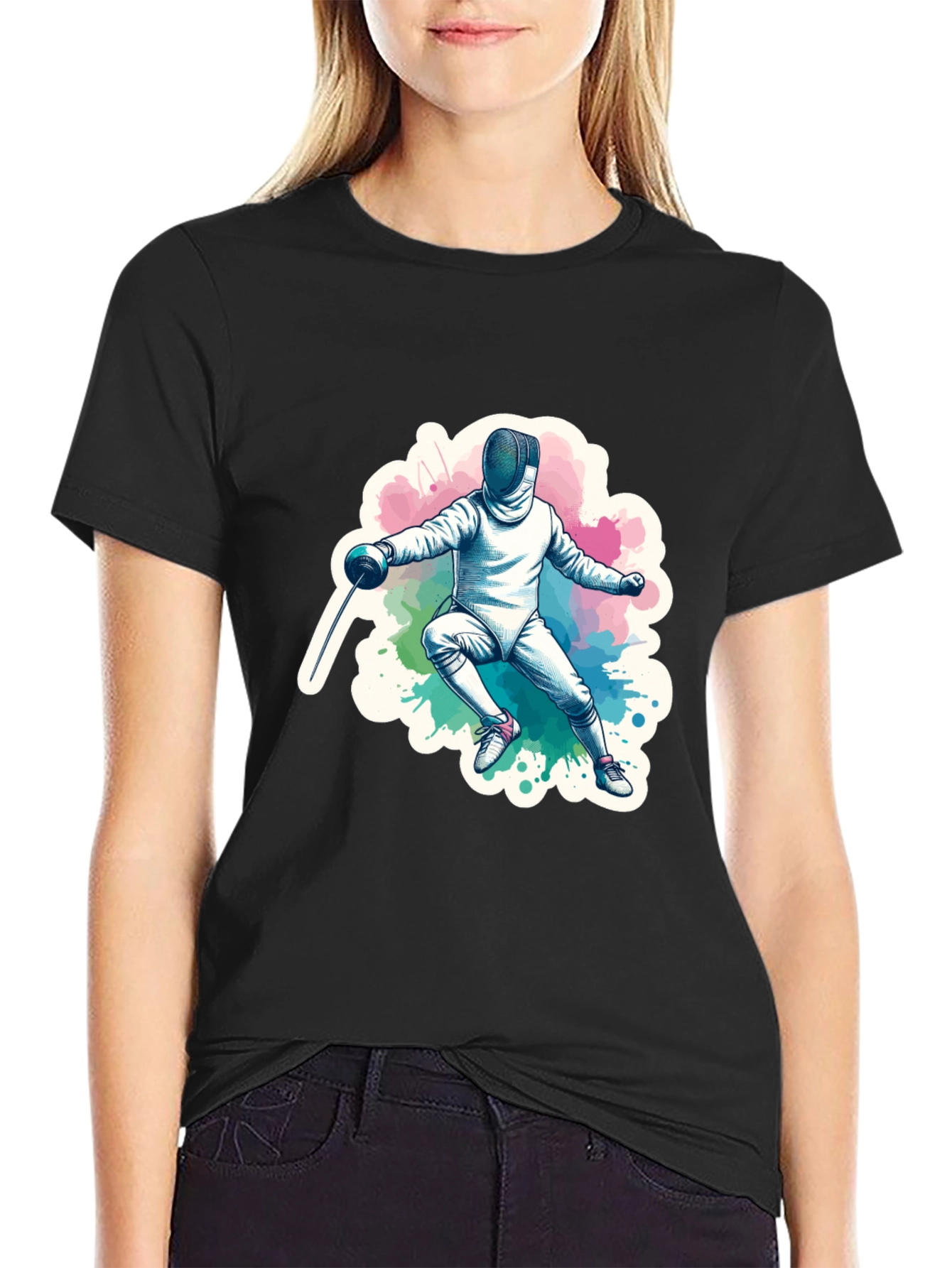 Fencing Graphic Tee - Sporty Style