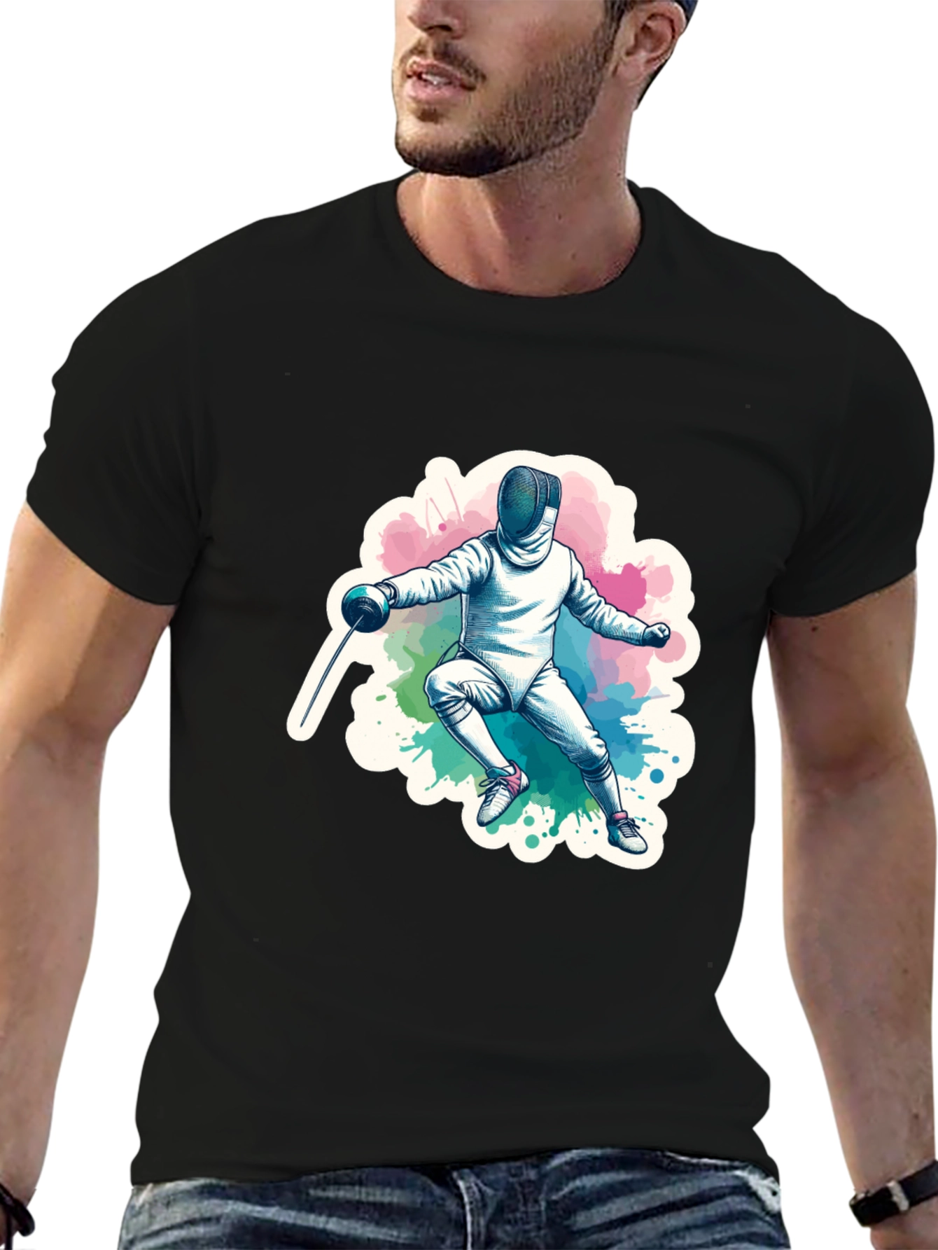 Fencing Graphic Tee - Sporty Style
