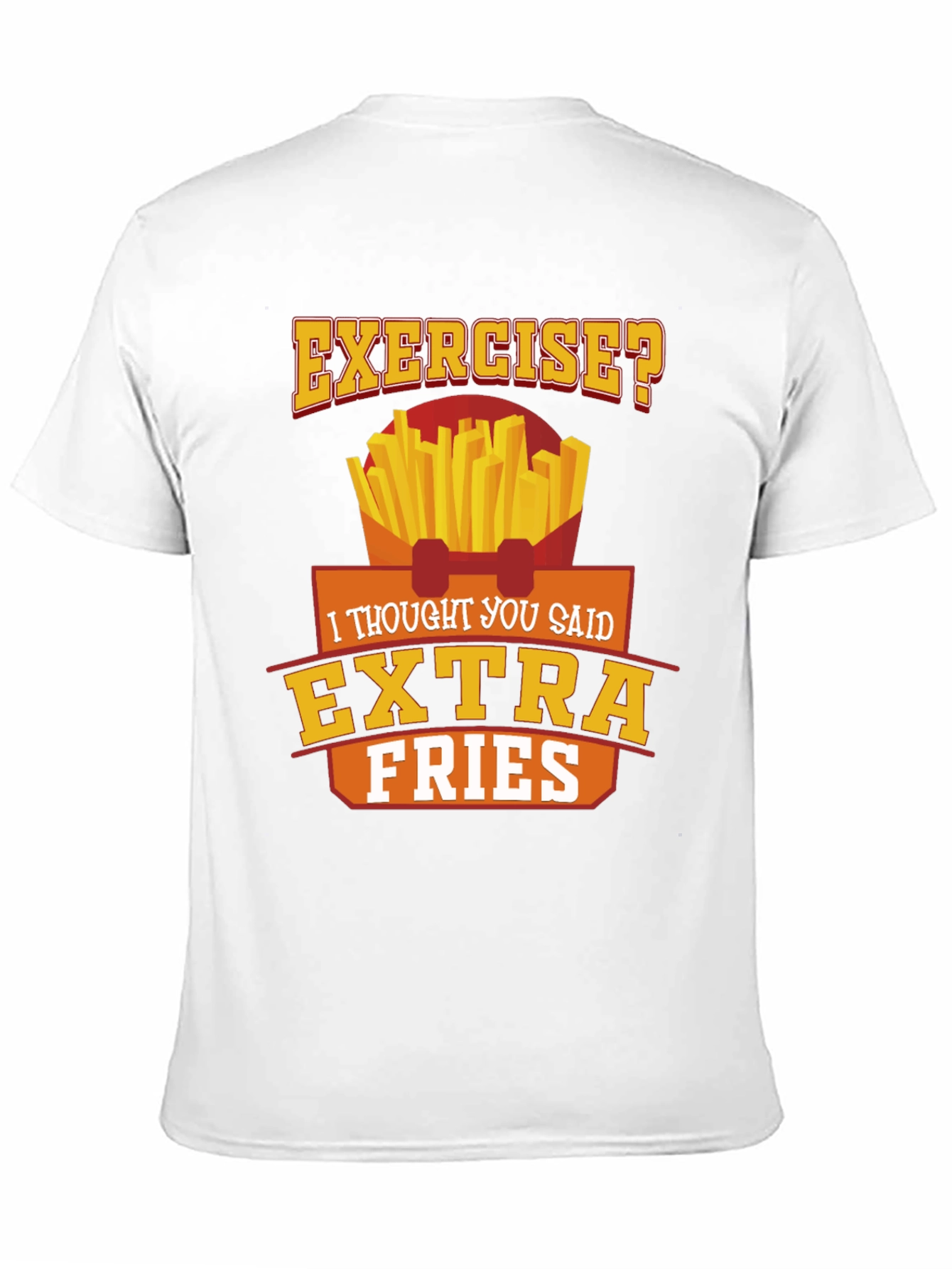 Exercise? Extra Fries Black Graphic Tee