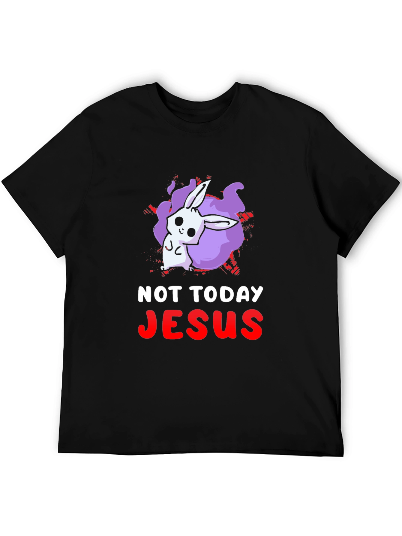 Not Today Jesus Bunny Graphic T-Shirt
