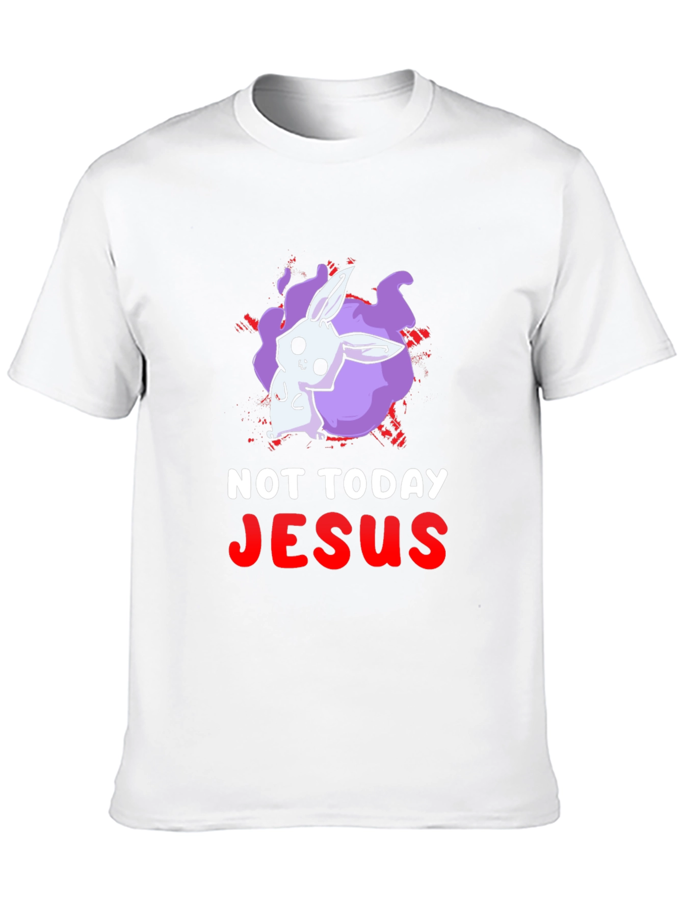 Not Today Jesus Bunny Graphic T-Shirt