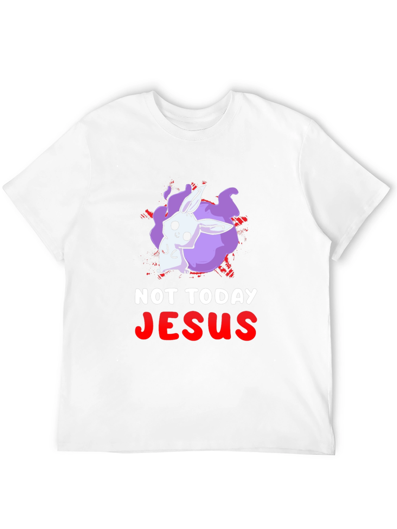 Not Today Jesus Bunny Graphic T-Shirt