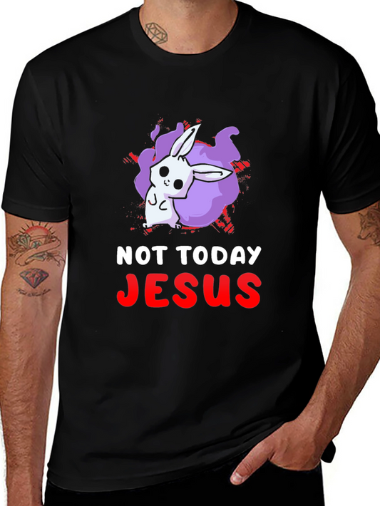 Not Today Jesus Bunny Graphic T-Shirt