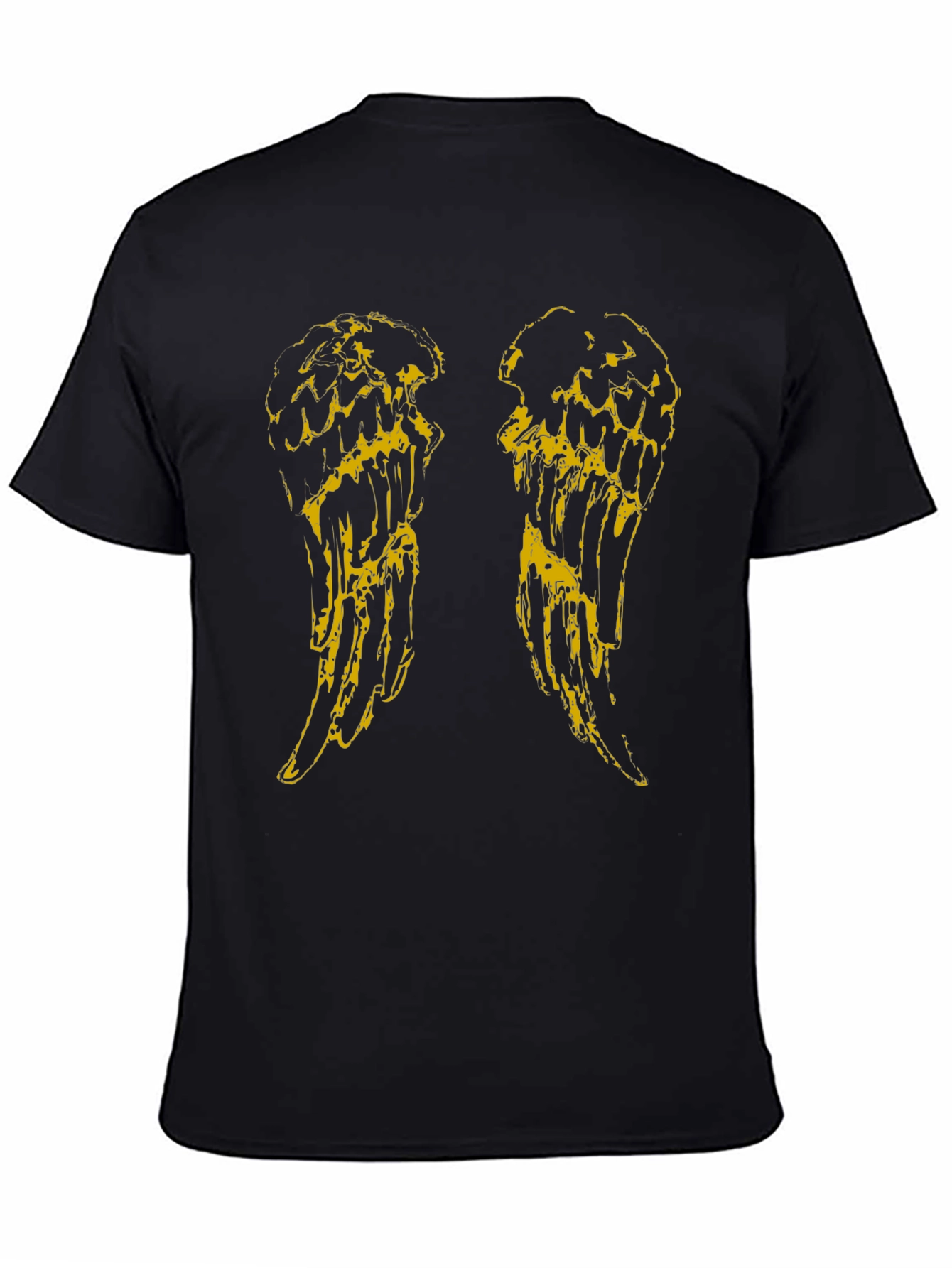 Angel Wings Graphic Tee - Black Cotton T-Shirt