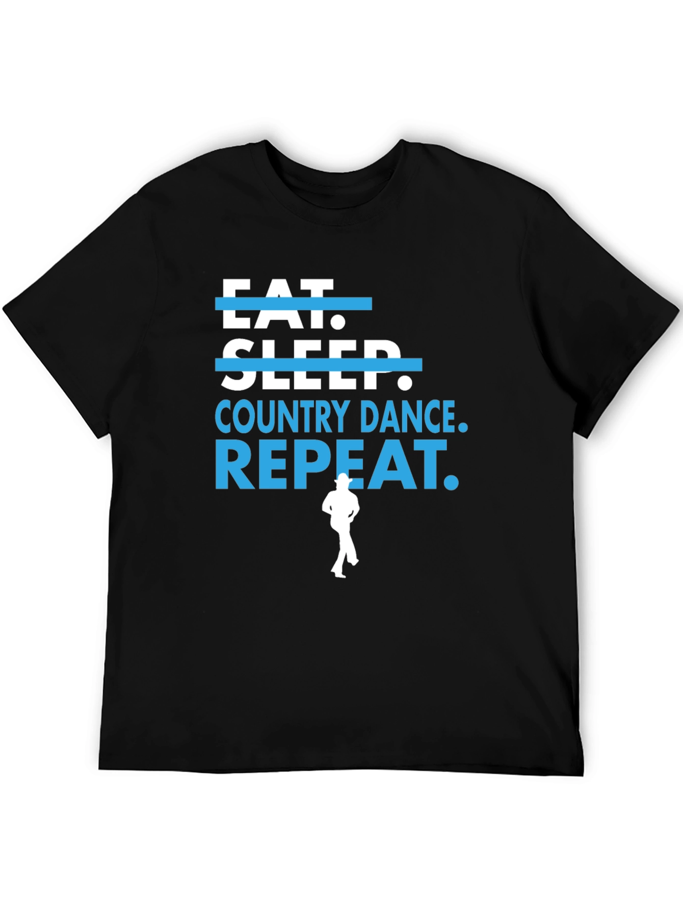 Eat Sleep Country Dance Repeat Black T-Shirt