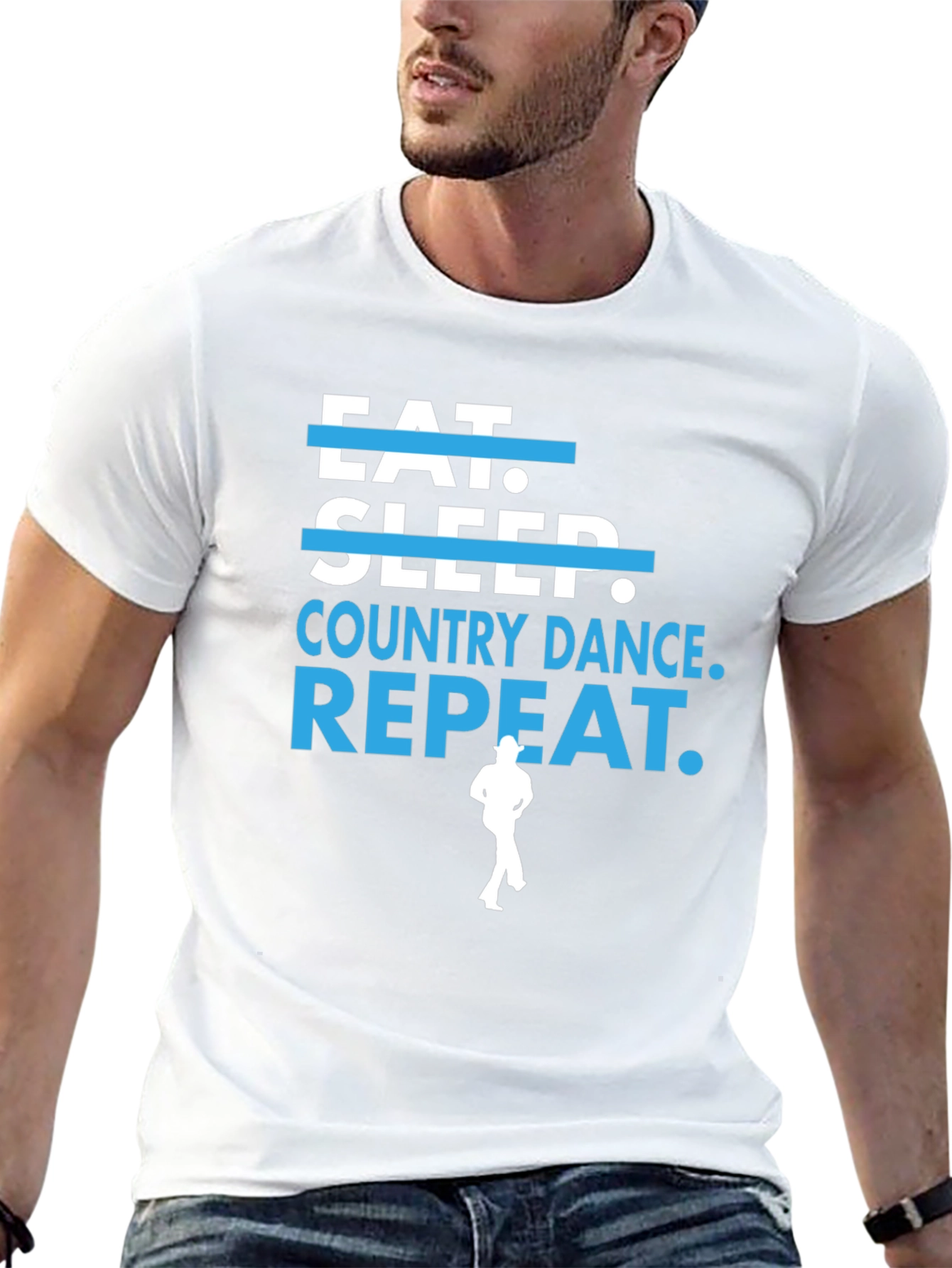 Eat Sleep Country Dance Repeat Black T-Shirt