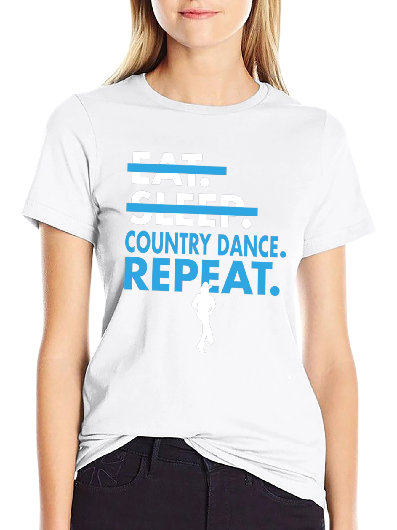 Eat Sleep Country Dance Repeat Black T-Shirt