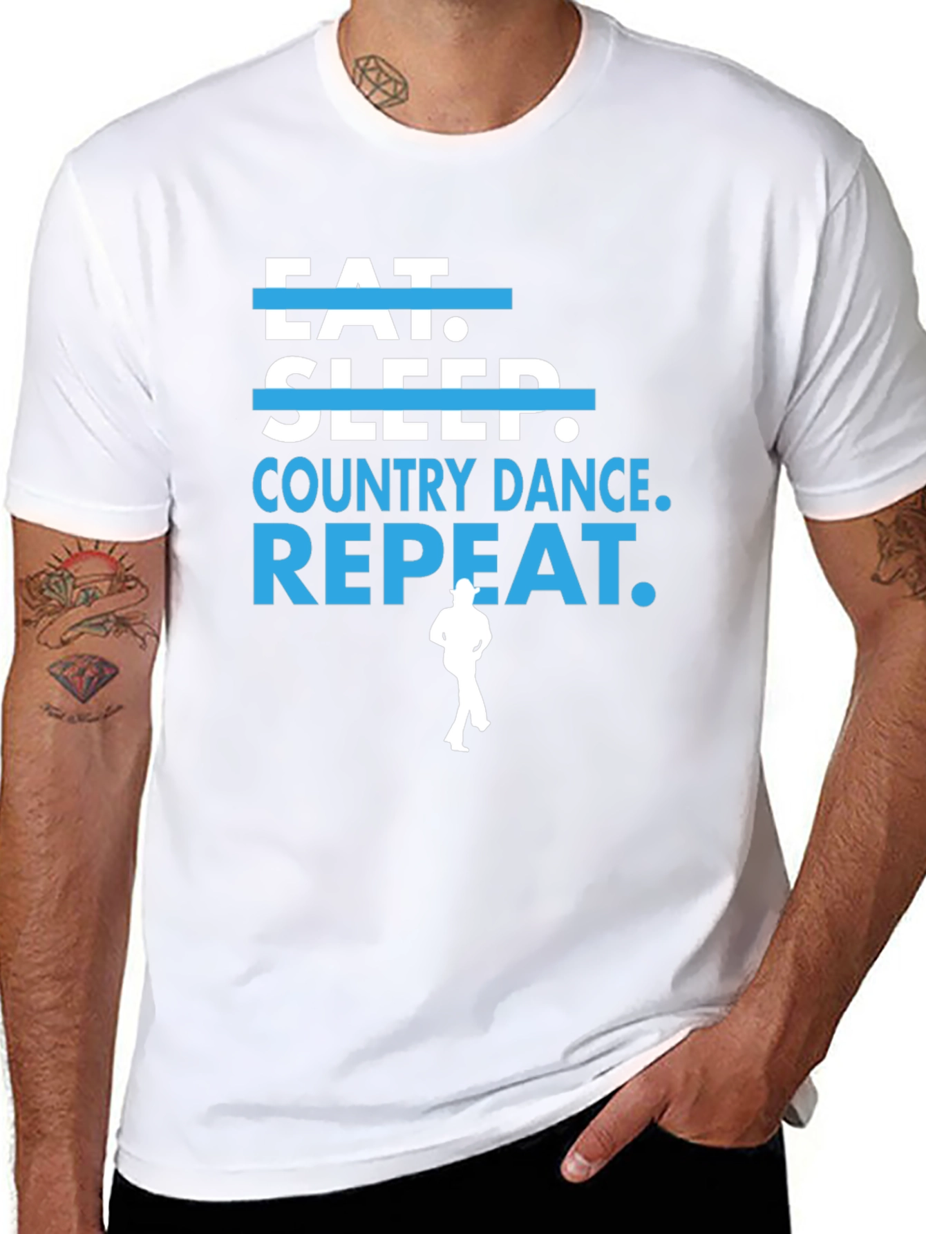 Eat Sleep Country Dance Repeat Black T-Shirt