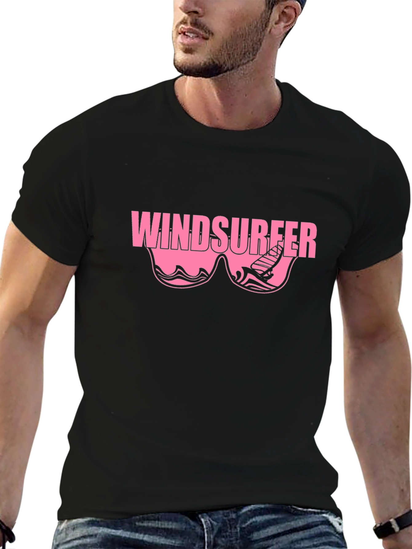Windsurfer Graphic T-Shirt - Black