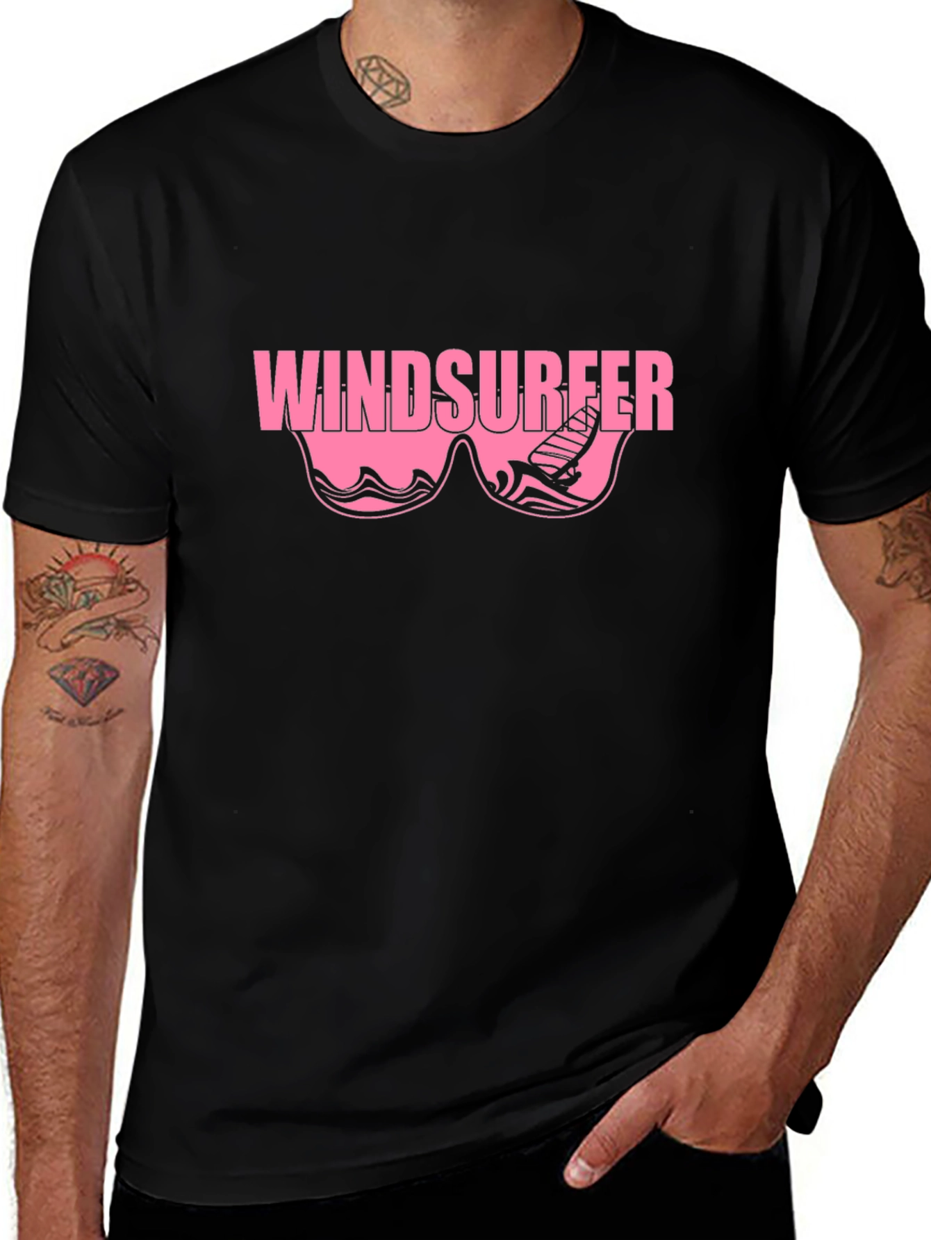 Windsurfer Graphic T-Shirt - Black