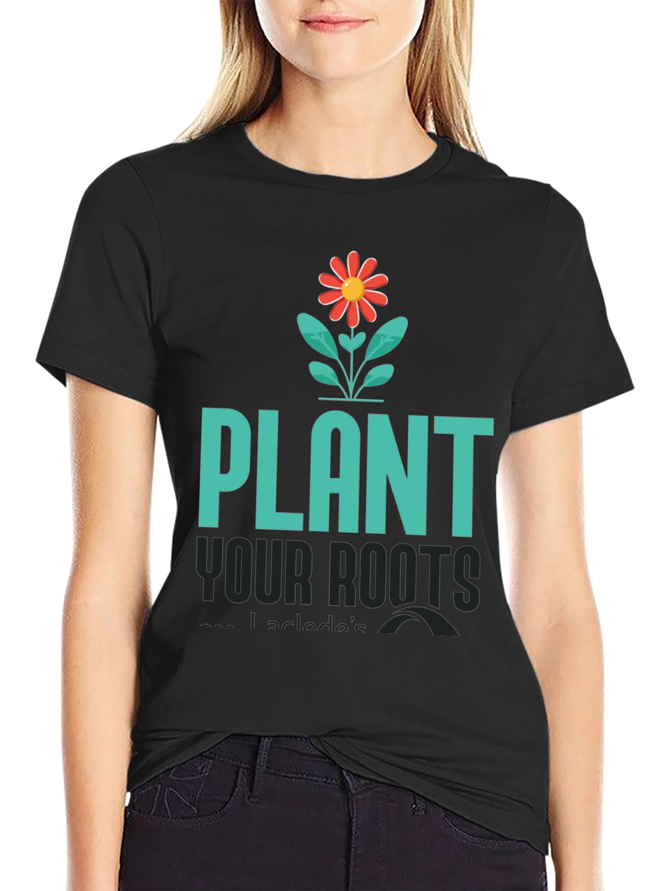 Plant Your Roots Graphic Tee - Black Cotton T-Shirt