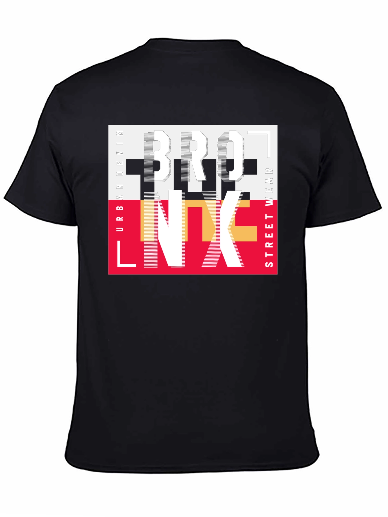 Bronx Streetwear Graphic Print Black T-Shirt