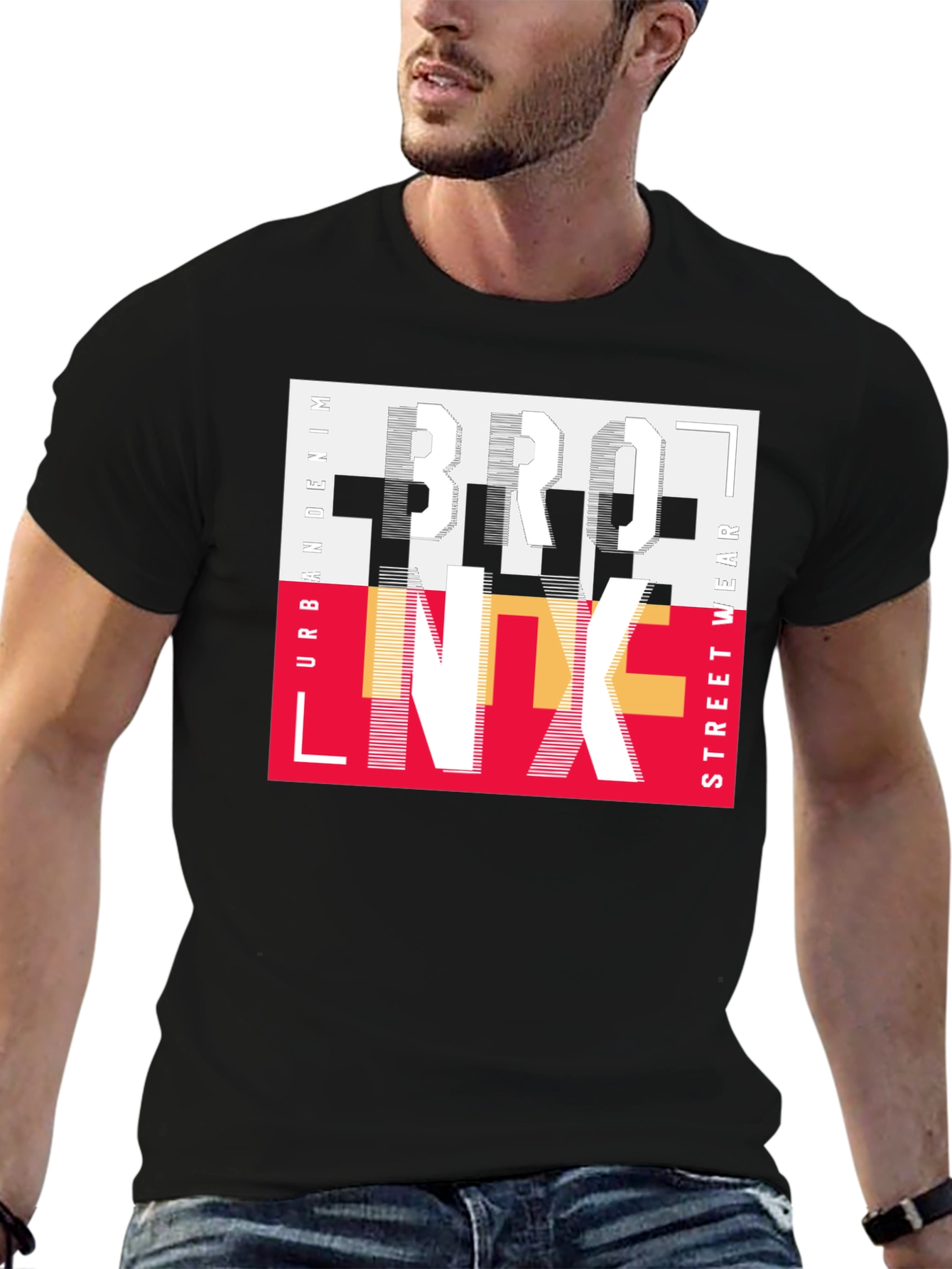 Bronx Streetwear Graphic Print Black T-Shirt