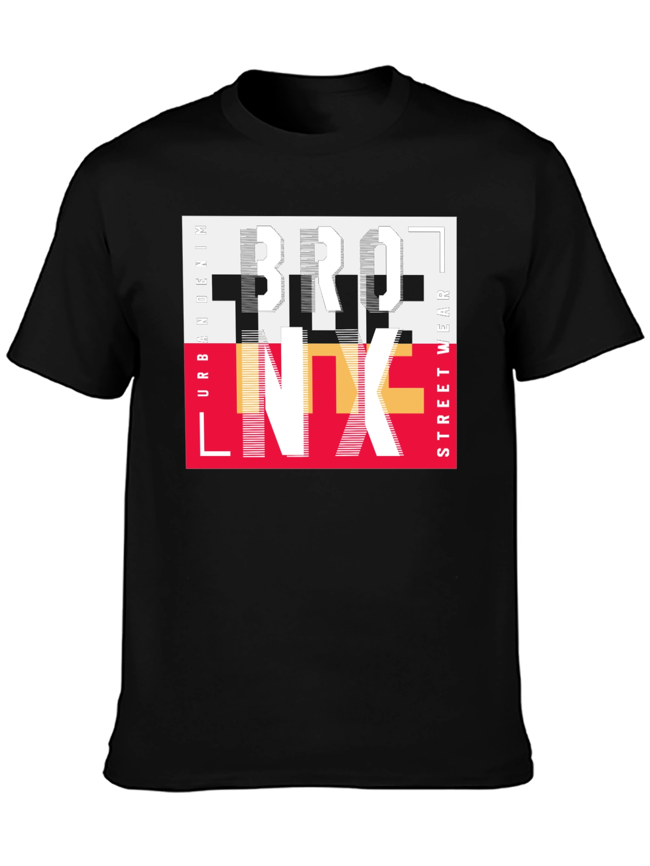Bronx Streetwear Graphic Print Black T-Shirt