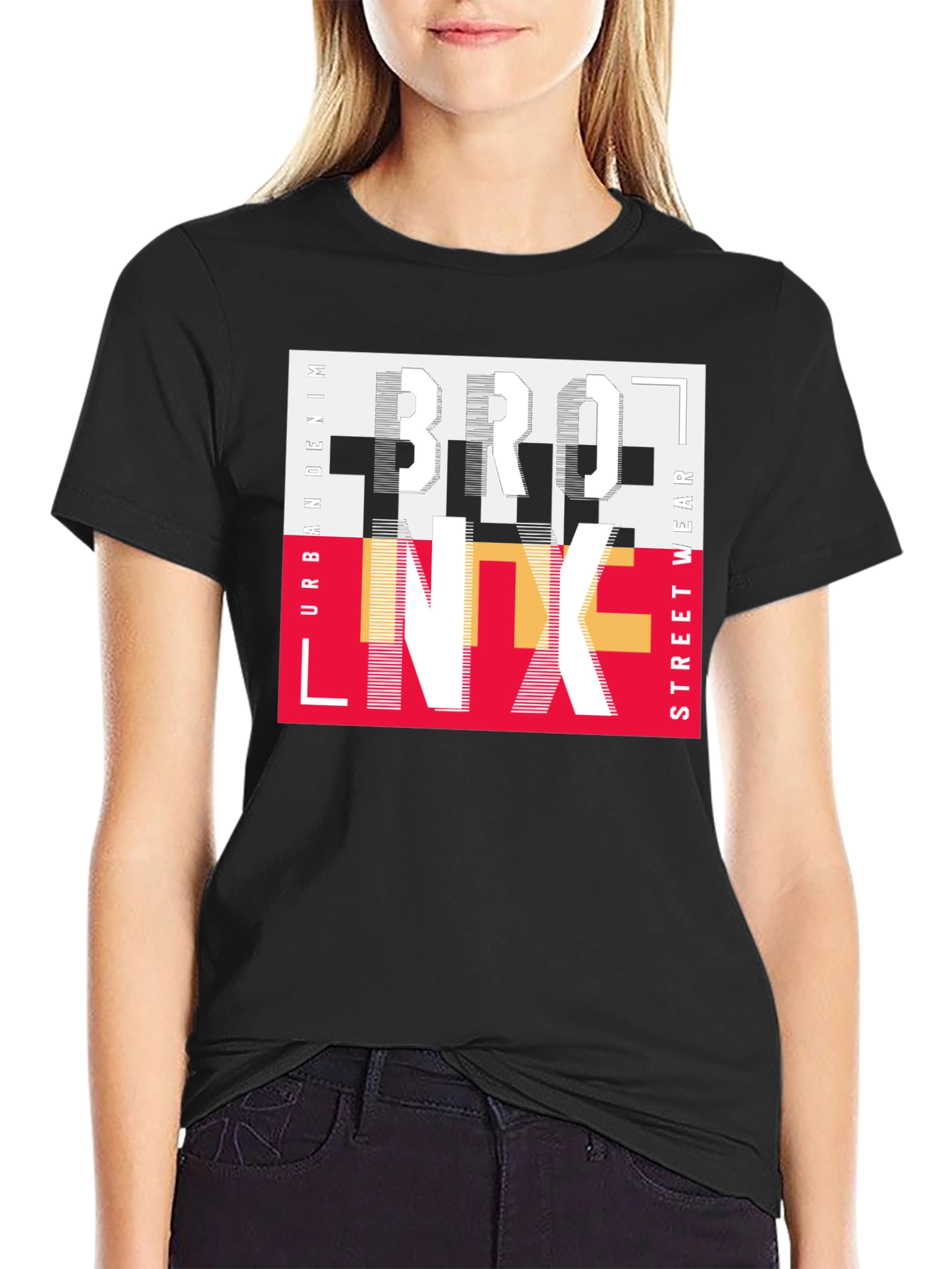 Bronx Streetwear Graphic Print Black T-Shirt