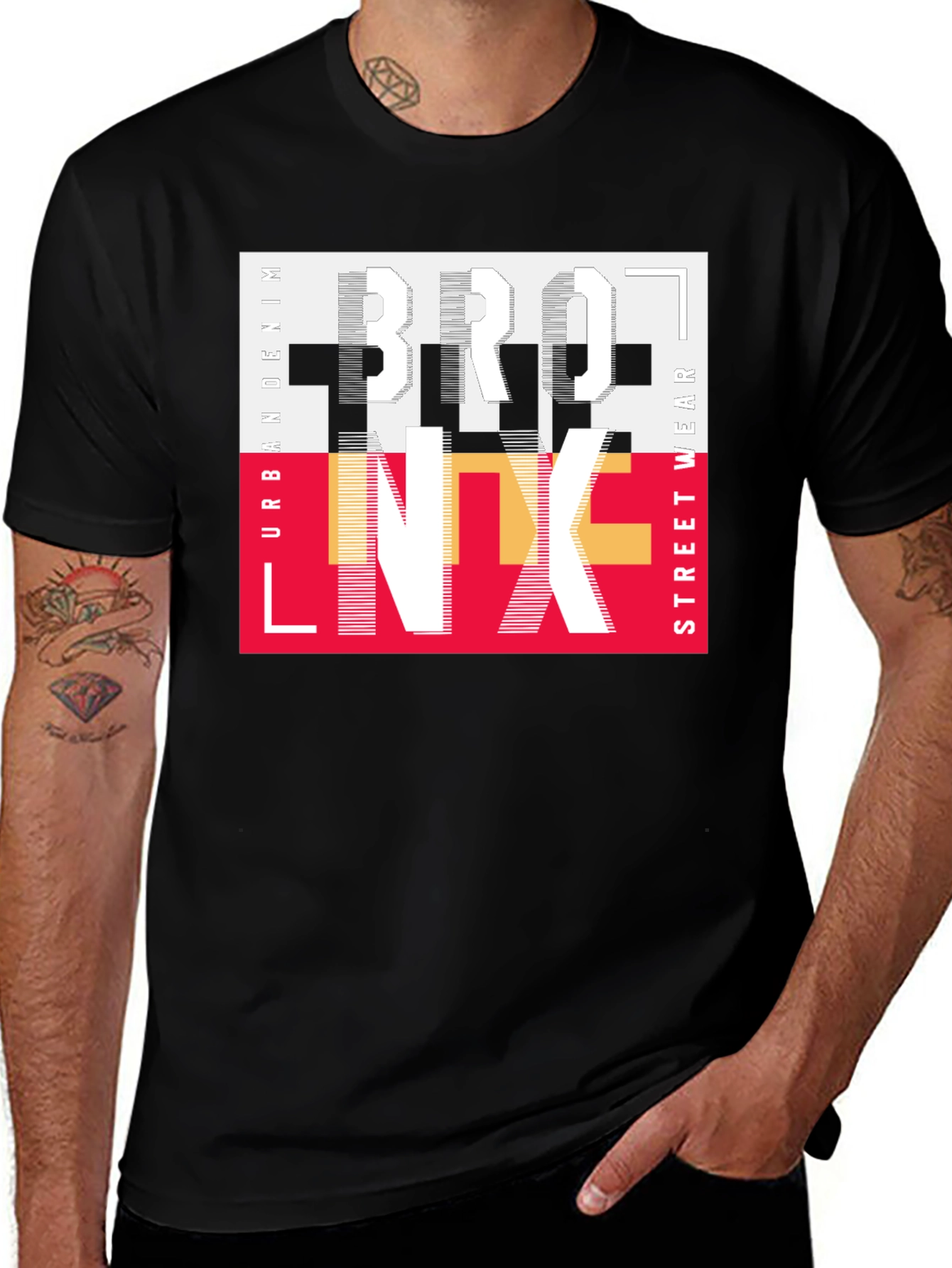 Bronx Streetwear Graphic Print Black T-Shirt