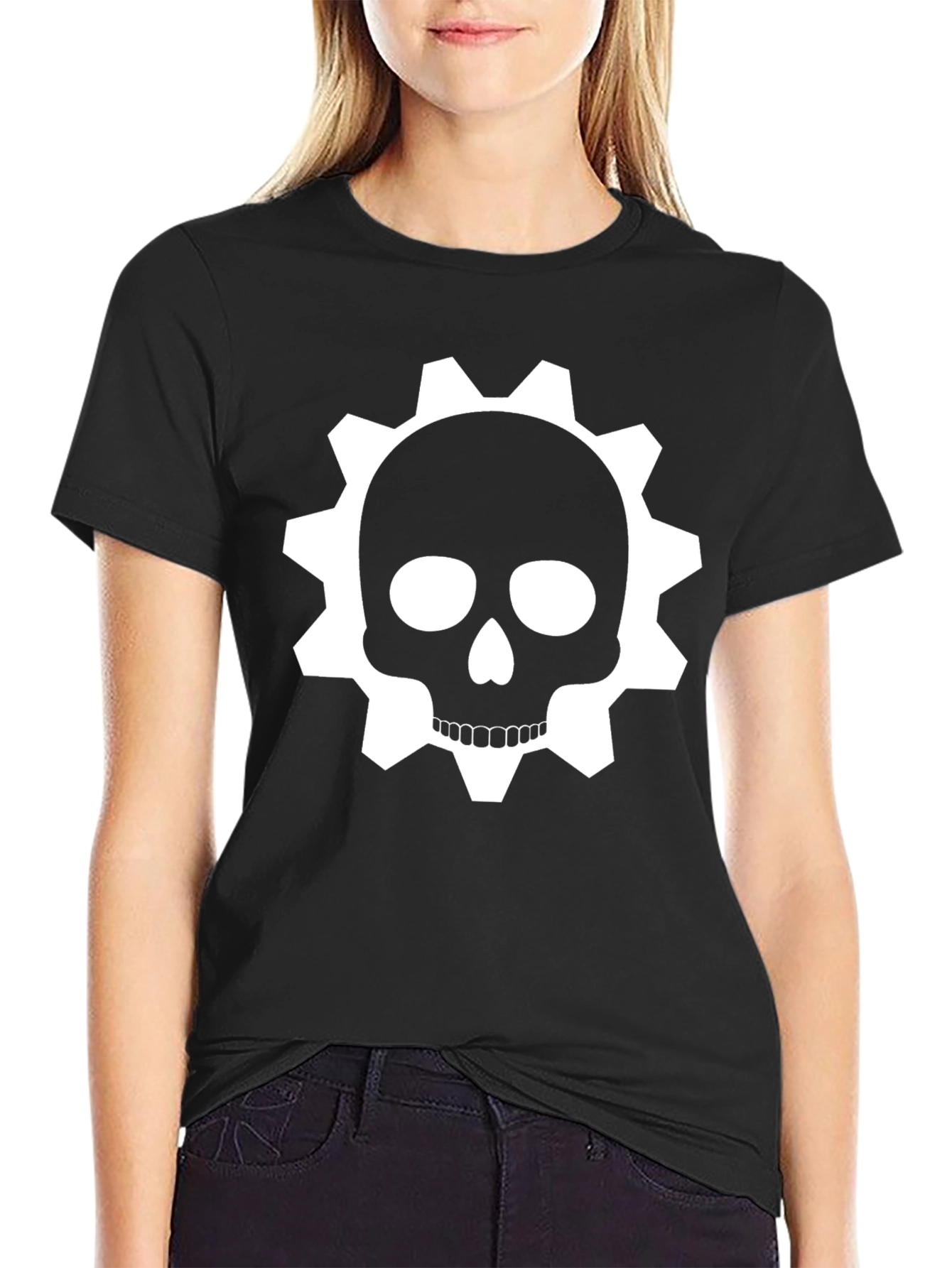 Gear Skull Graphic T-Shirt - Black