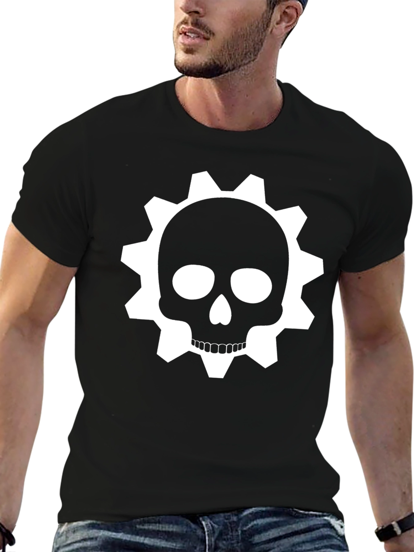 Gear Skull Graphic T-Shirt - Black